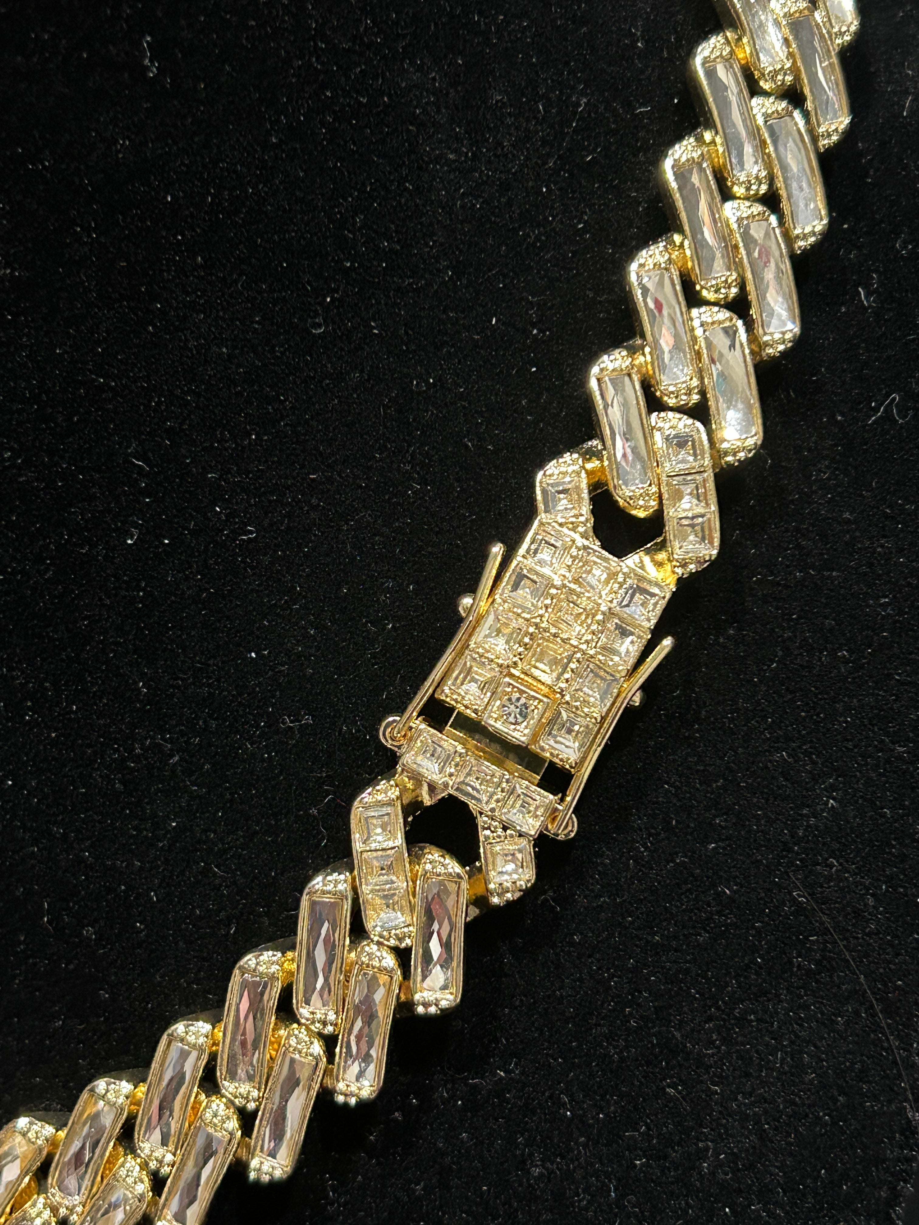 C66 - 14K Gold VVS CZ 20 Inch Cuban