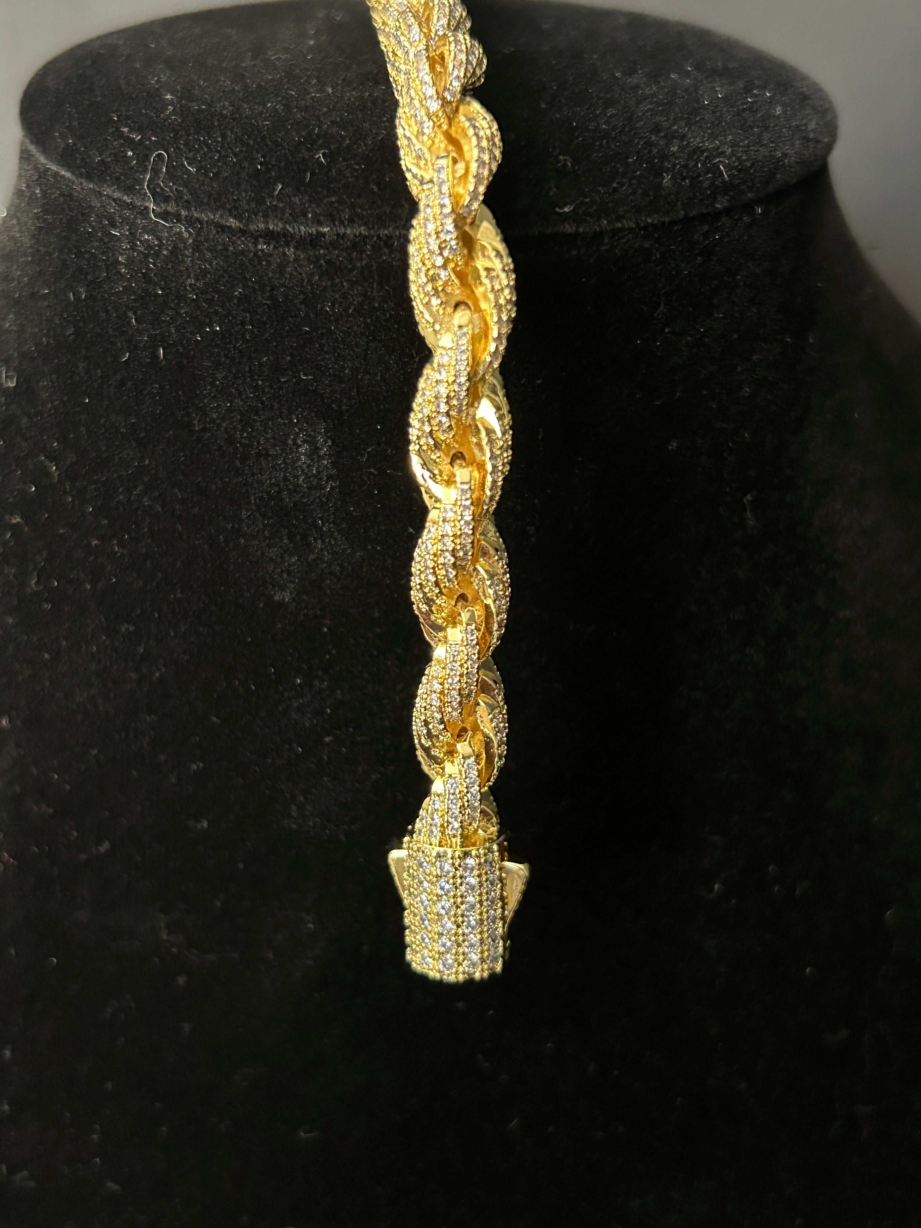 B72 - 14K Gold VVS CZ 7.5 Inch Rope