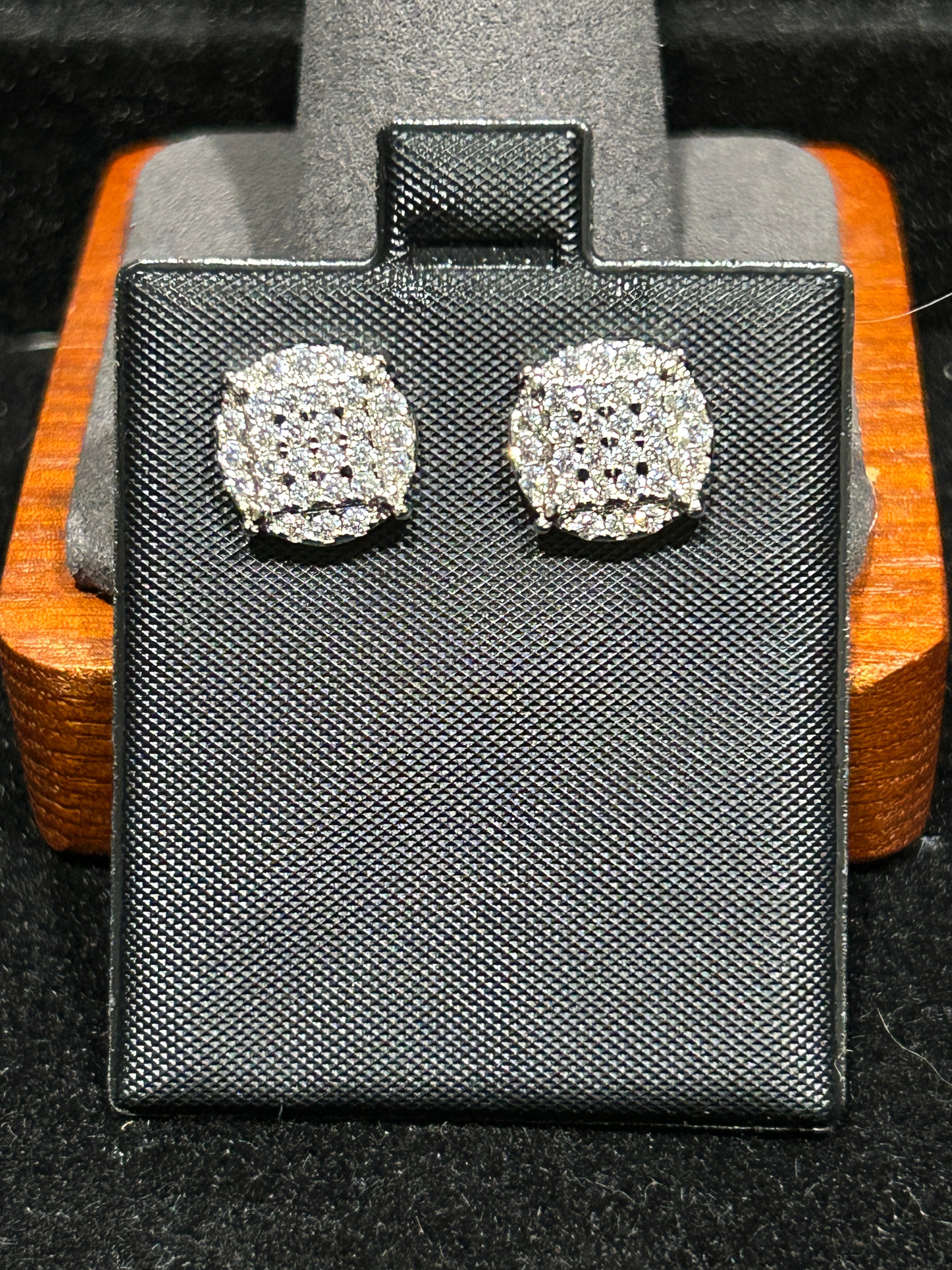 E67 - 14K White Gold Round/Square VVS CZ