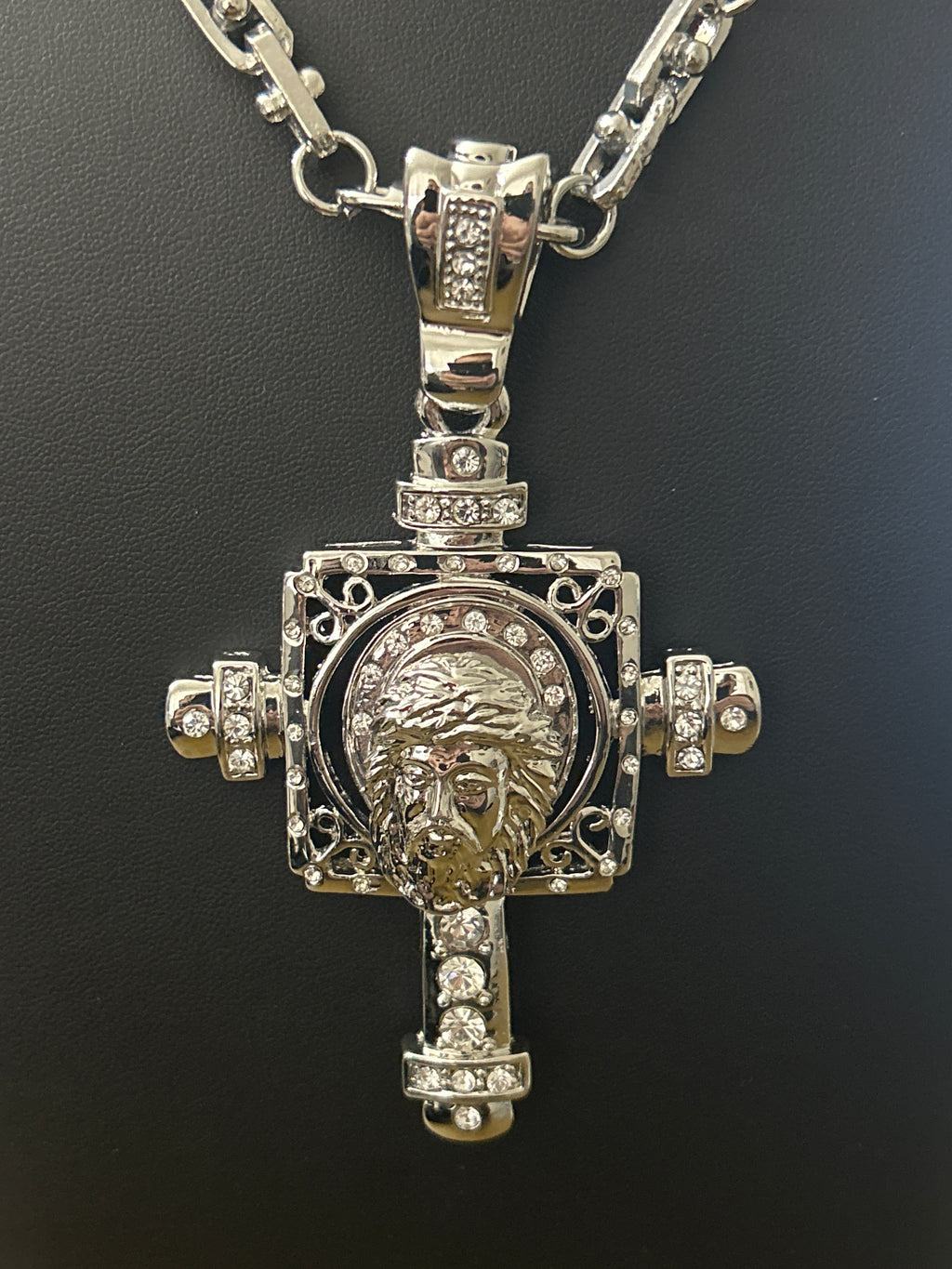 30 Inch Stainless Chain W/ VVS CZ Stainless Cross