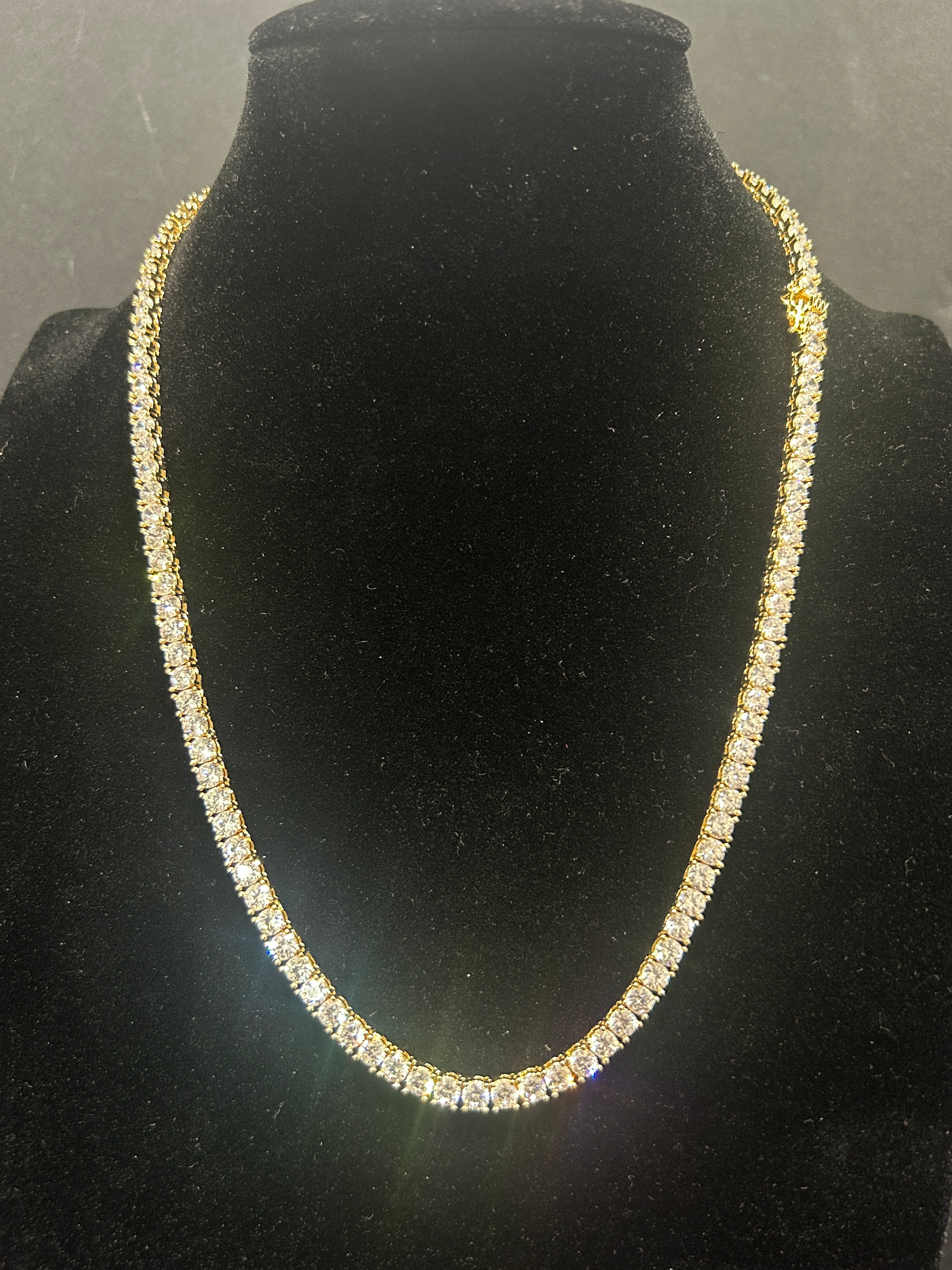 C42 - 14K Gold VVS CZ 20 Inch Tennis 4mm