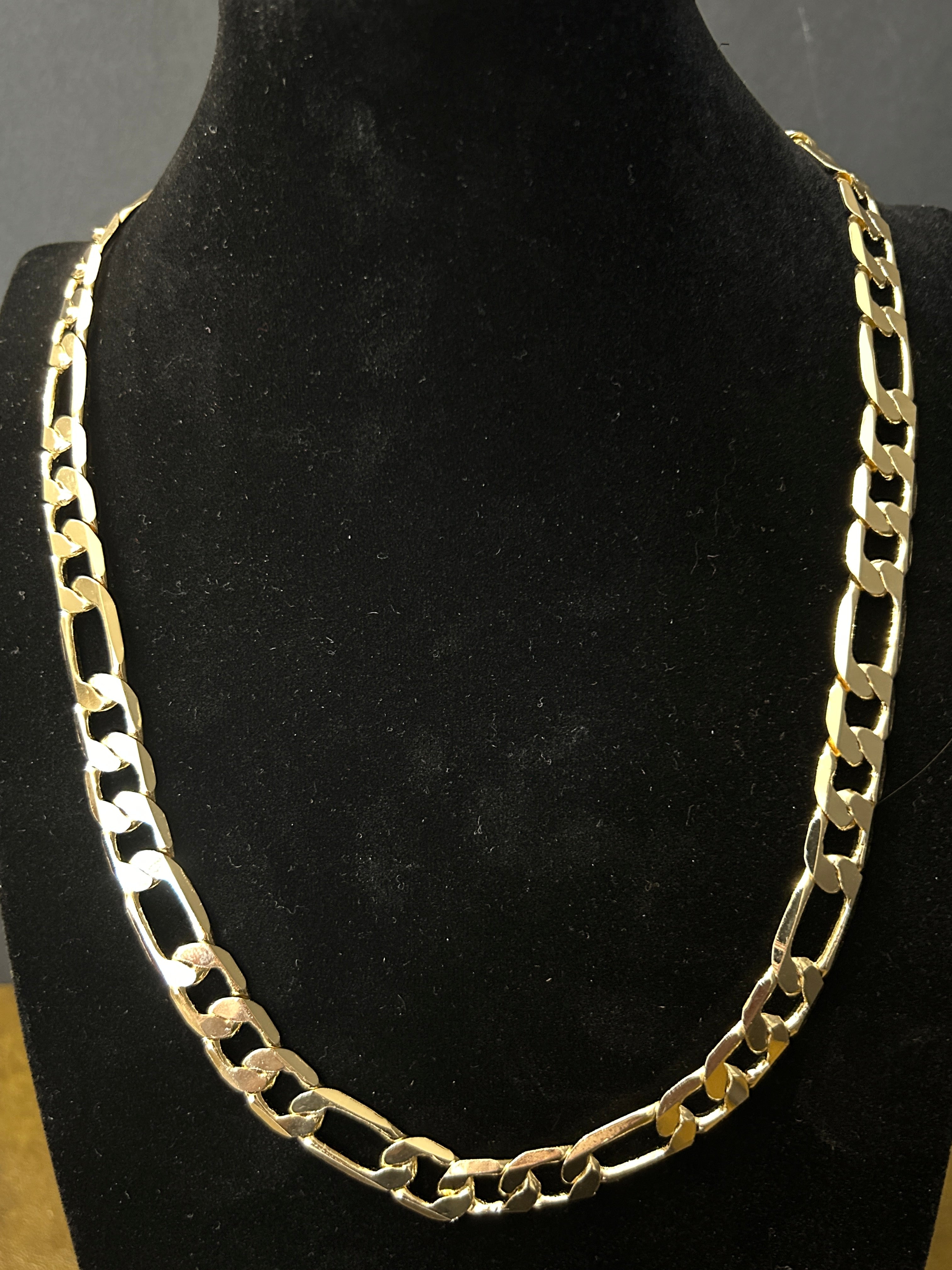C70 - 14K Gold 24 Inch Figaro 12mm
