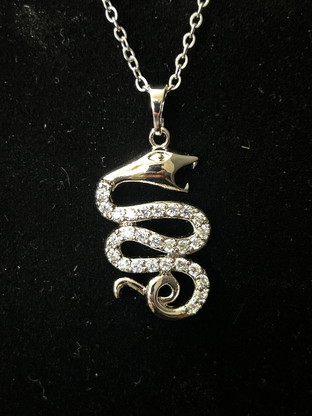 C68 - 14K White Gold 18 Inch Combo W/ VVS CZ Snake