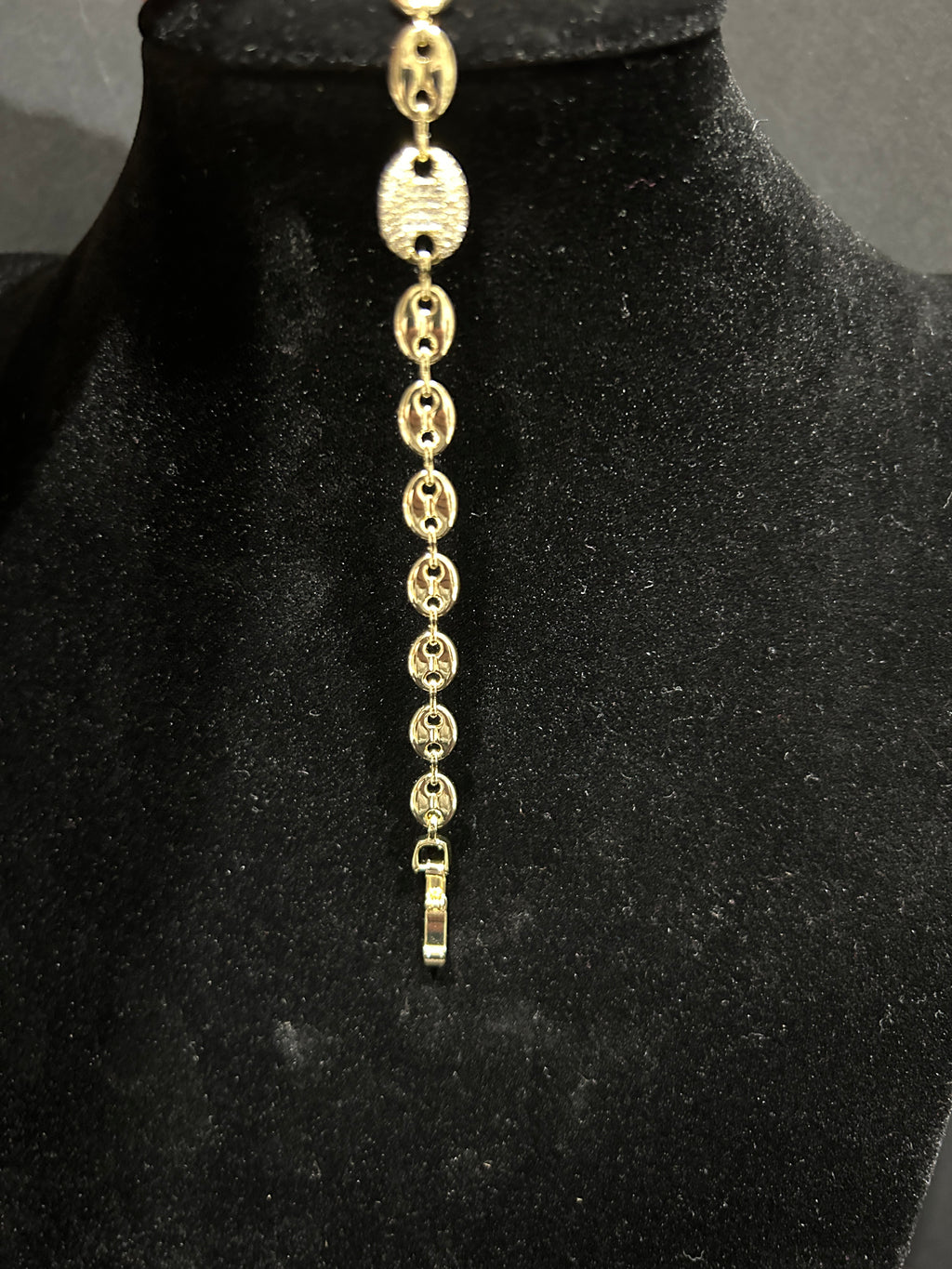 B65 - 14K Gold VVS CZ Bubble Gucci 7 Inch