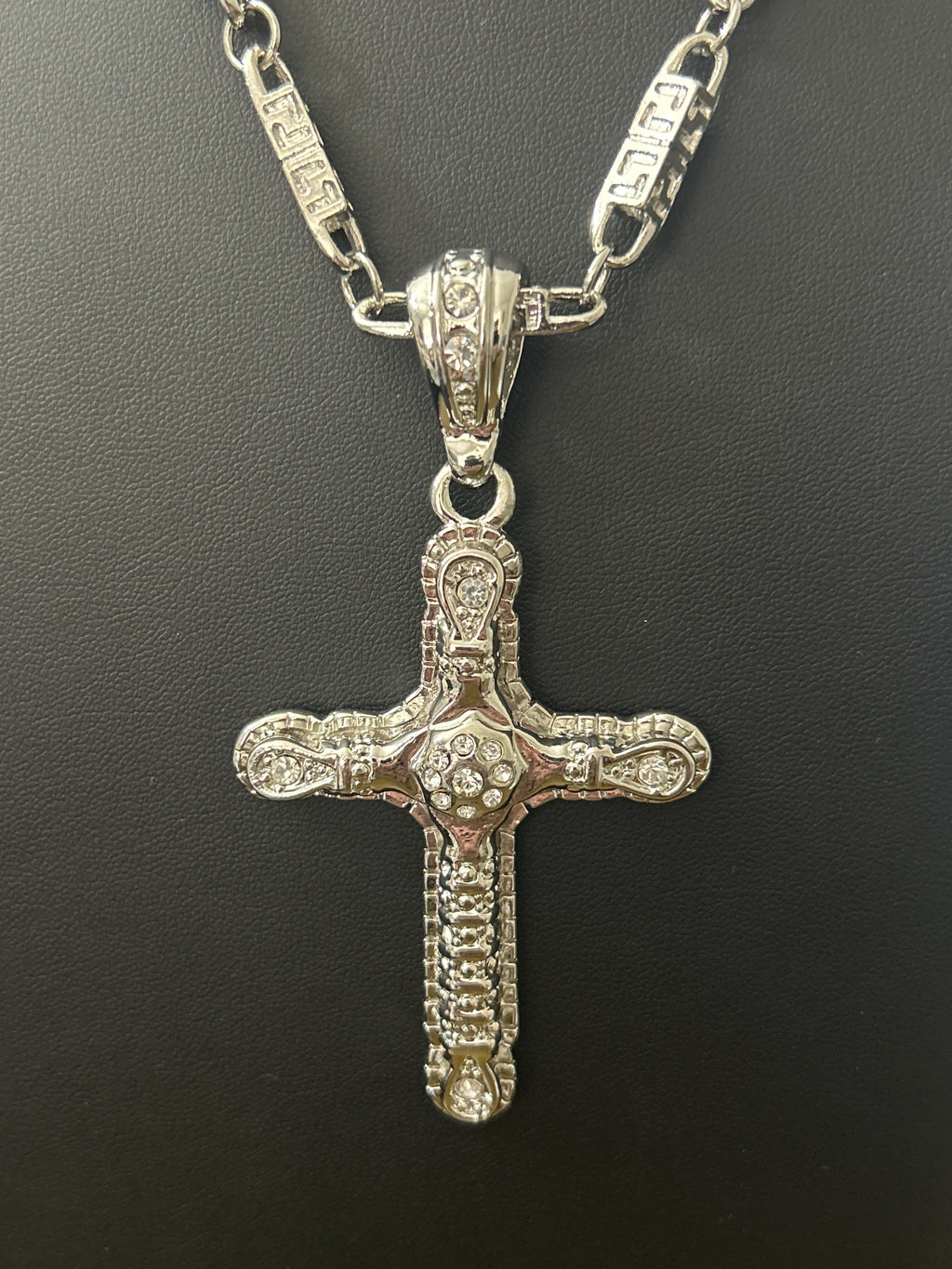 28in Stainless Steel Chain W/ VVS CZ Stainless Cross