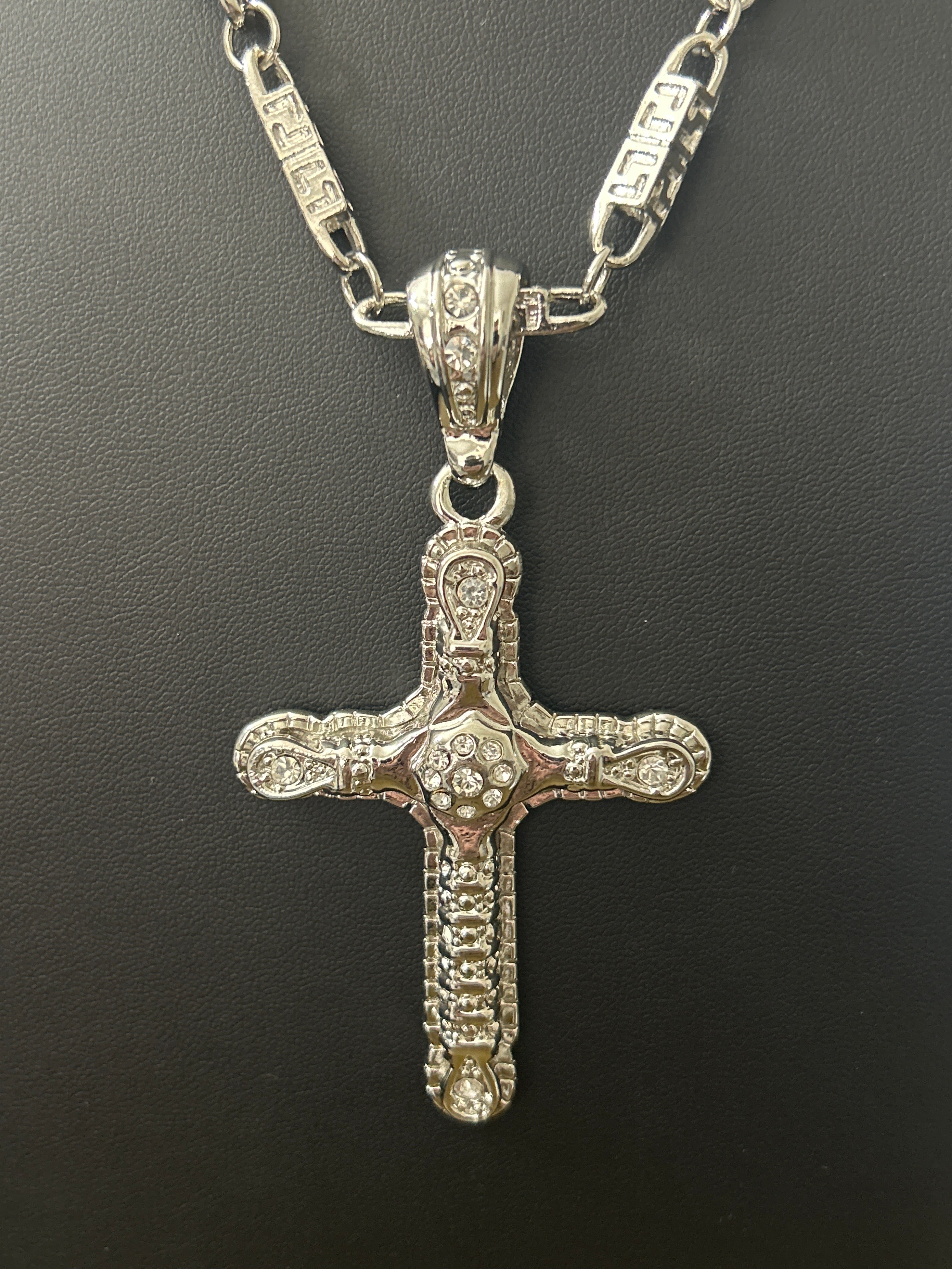 28in Stainless Steel Chain W/ VVS CZ Stainless Cross