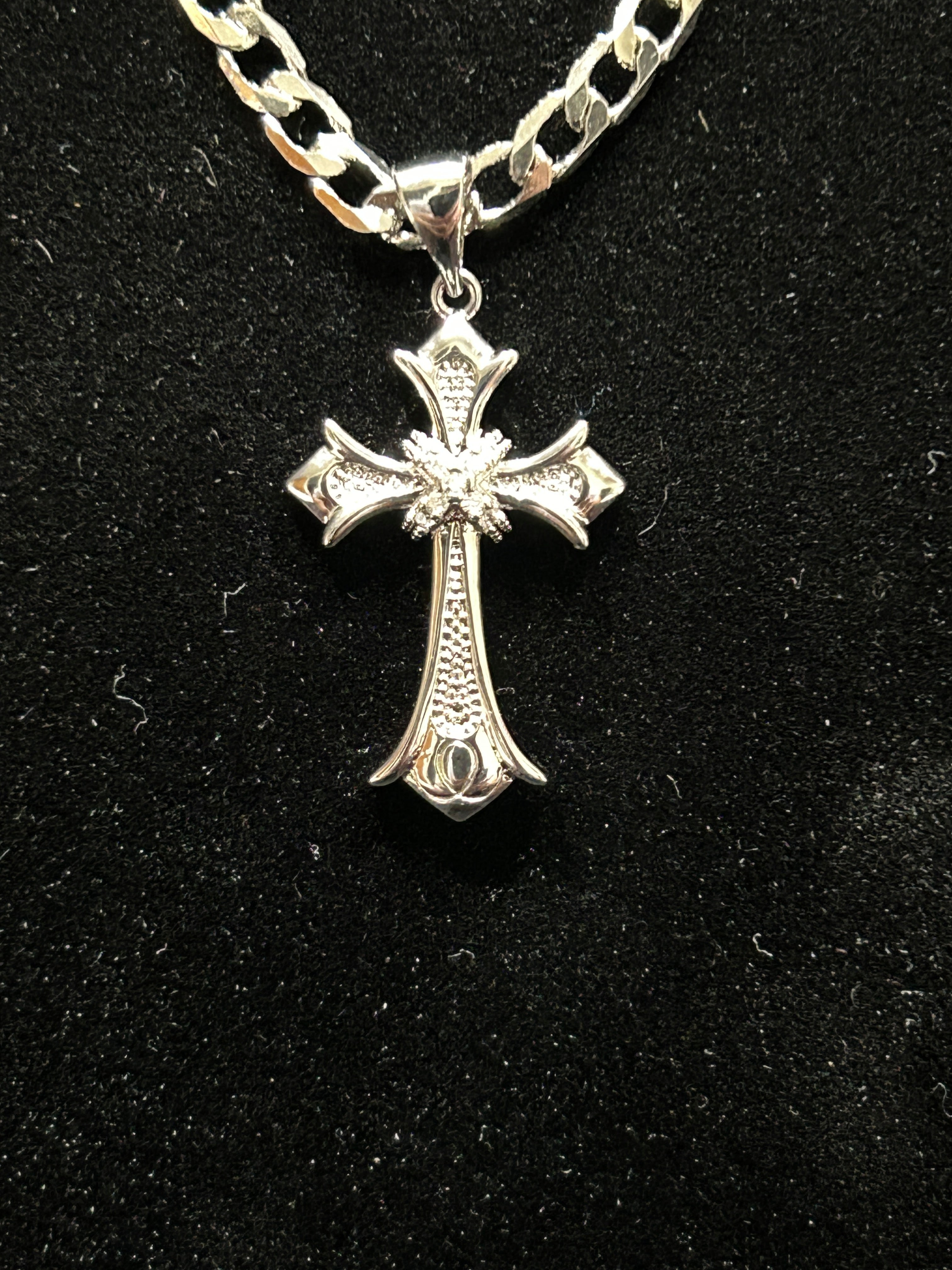 C52 - 14K White Gold 4mm Cuban Combo