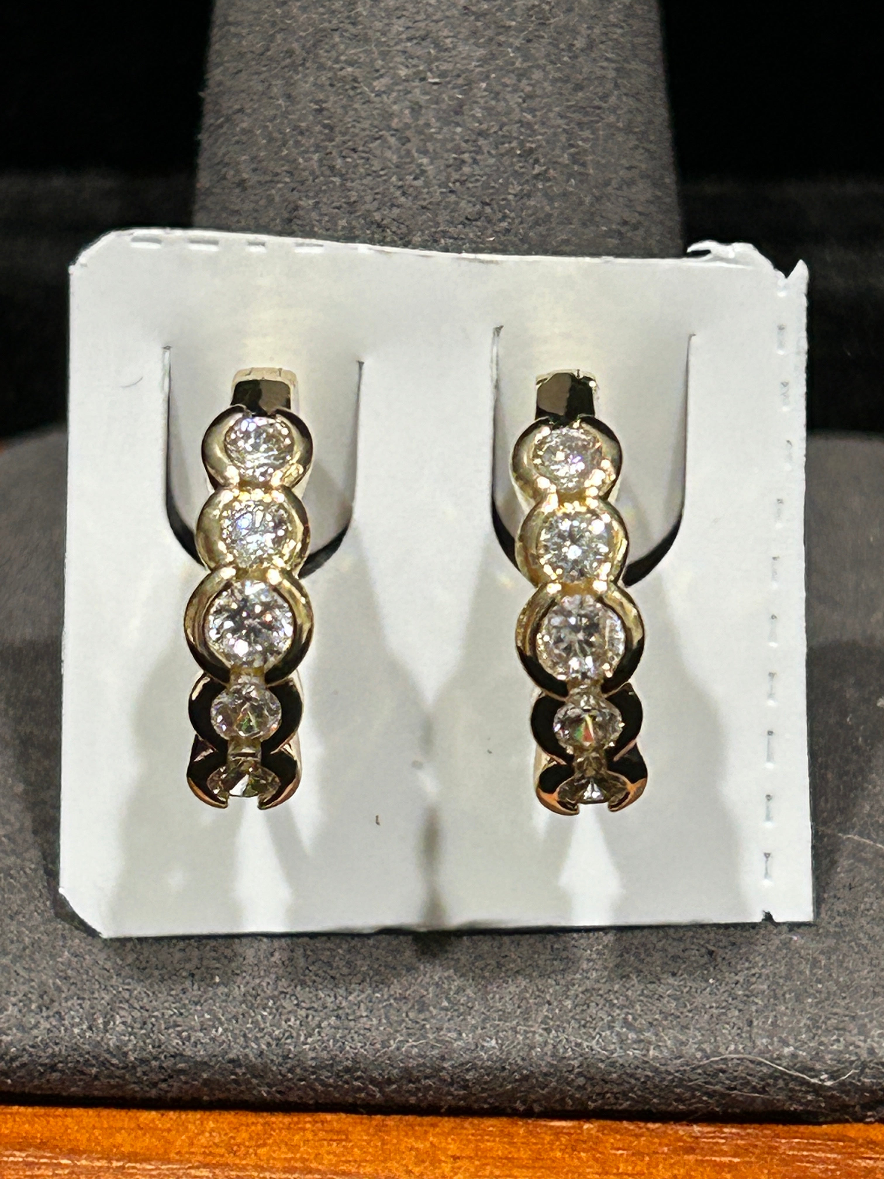 E57 - 14K Gold VVS CZ Hoops