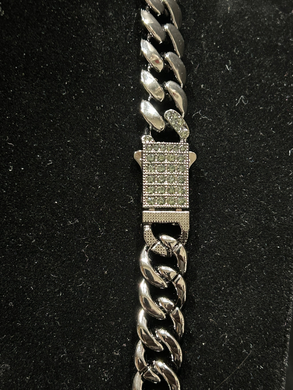 C64 - Black Stainless Steel 24 Inch Cuban VVS CZ