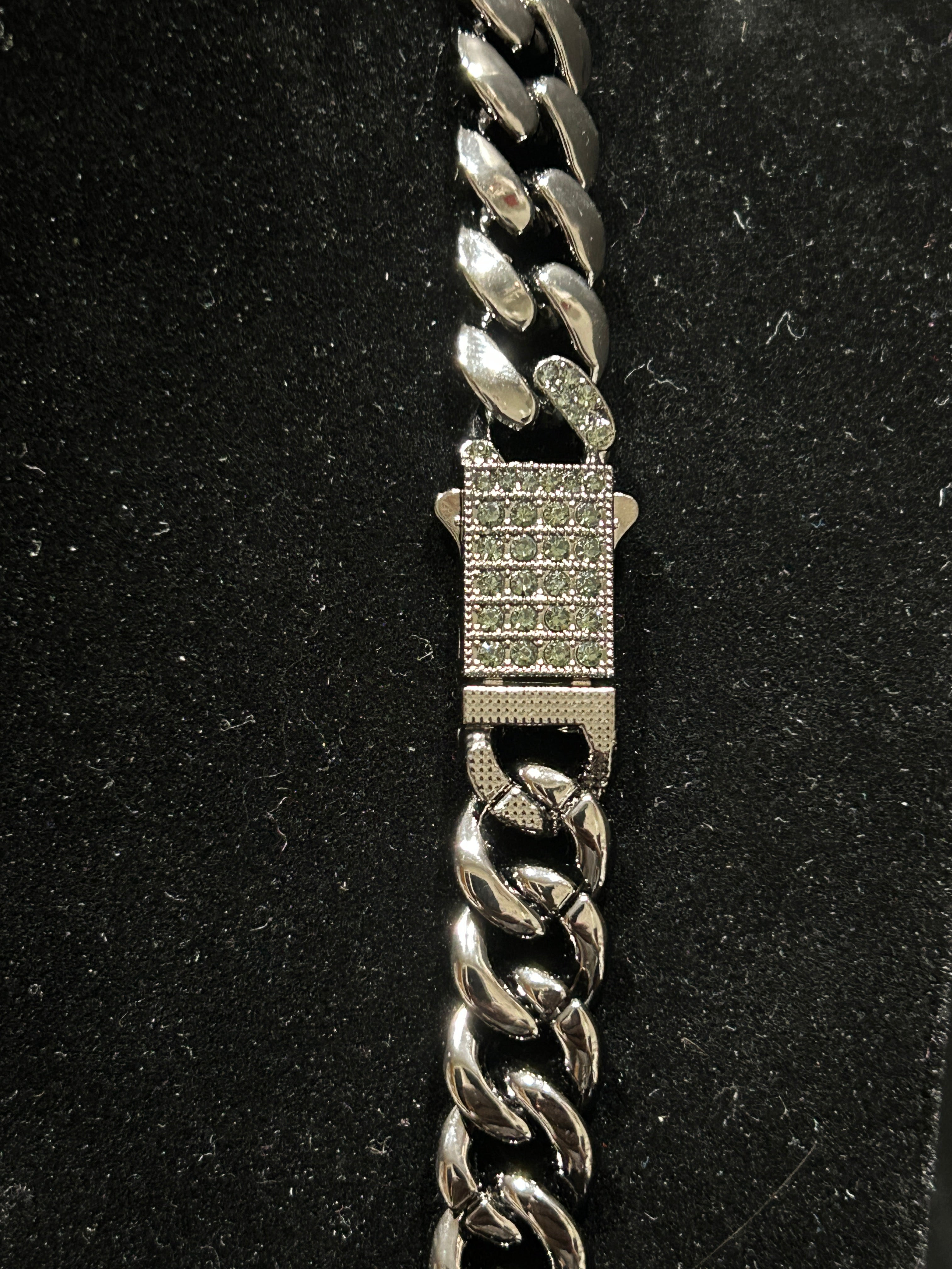 C64 - Black Stainless Steel 24 Inch Cuban VVS CZ