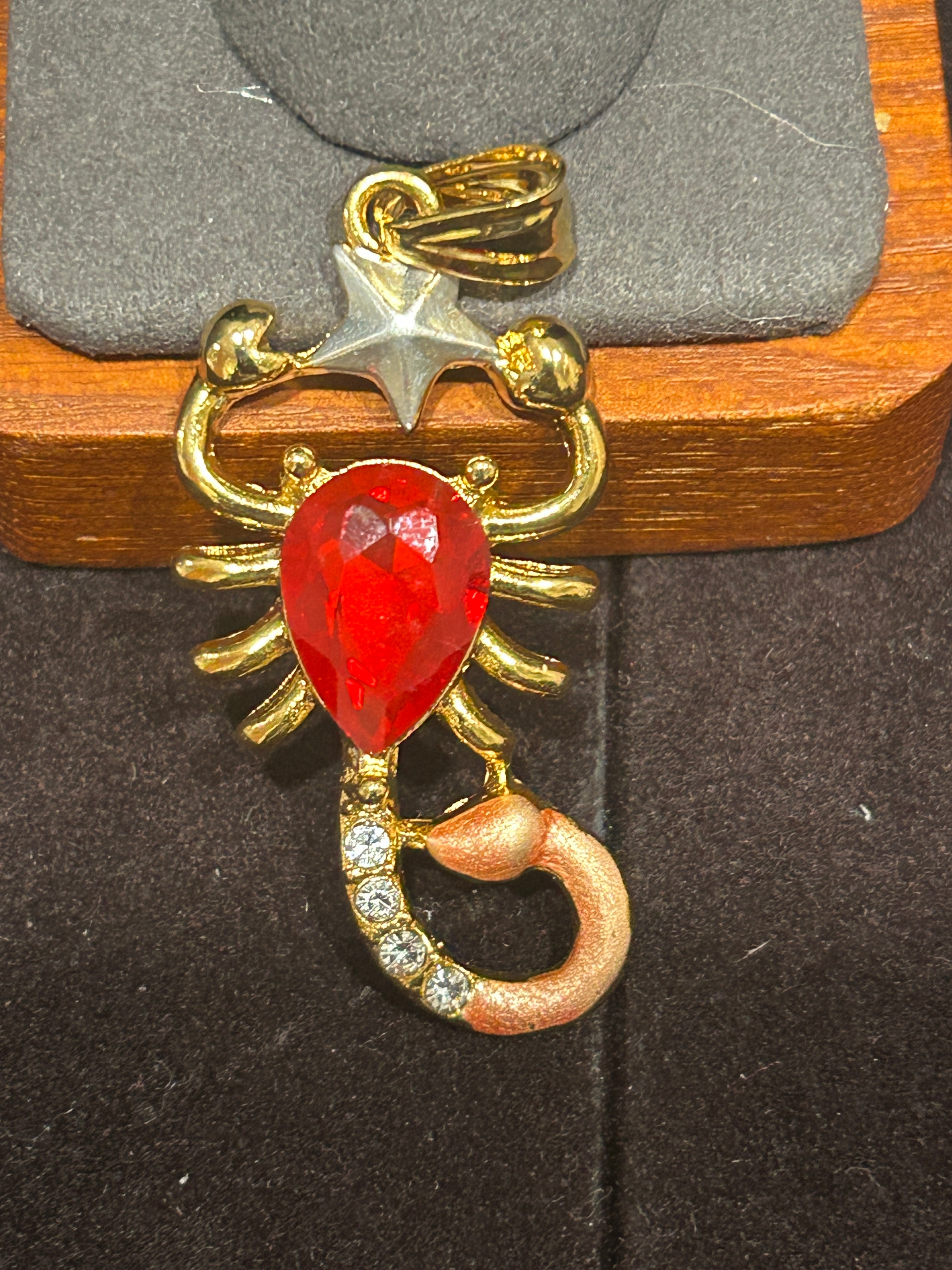 P30 - 14K Gold VVS CZ Red Stone Scorpion