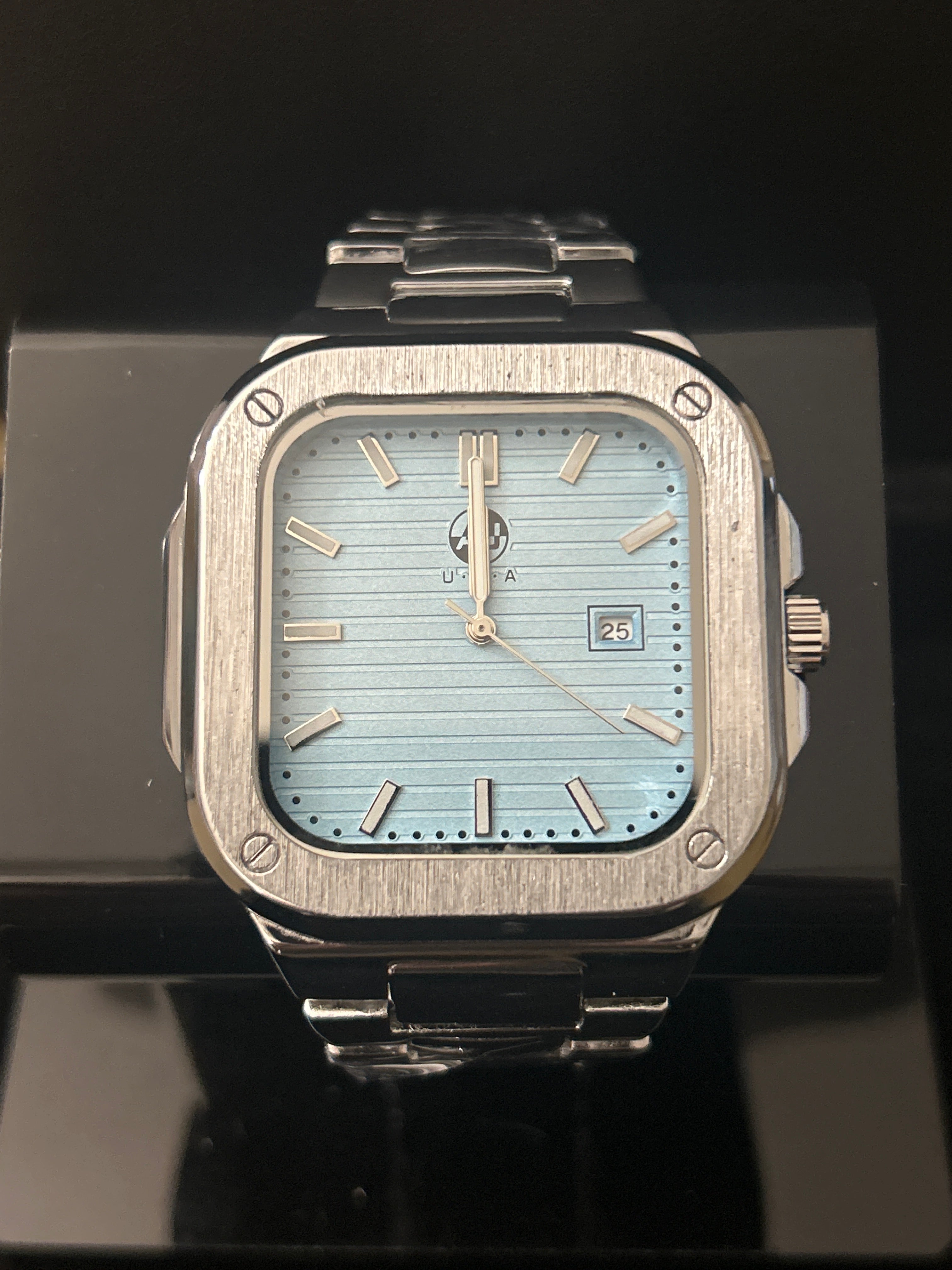 47mm Square Face Baby Blue Face Patek Style
