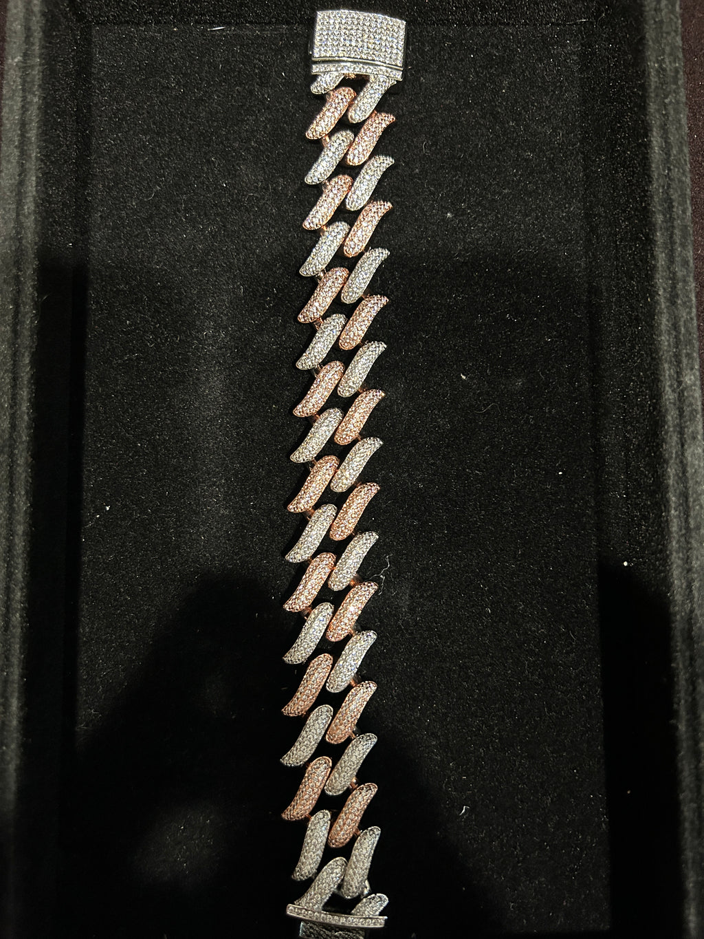 14K White/Rose Gold VVS CZ 8 Inch