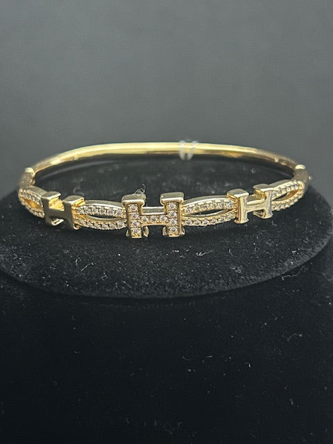 B10 - 14k Hermes Inspired Bangle 7.5 Inch