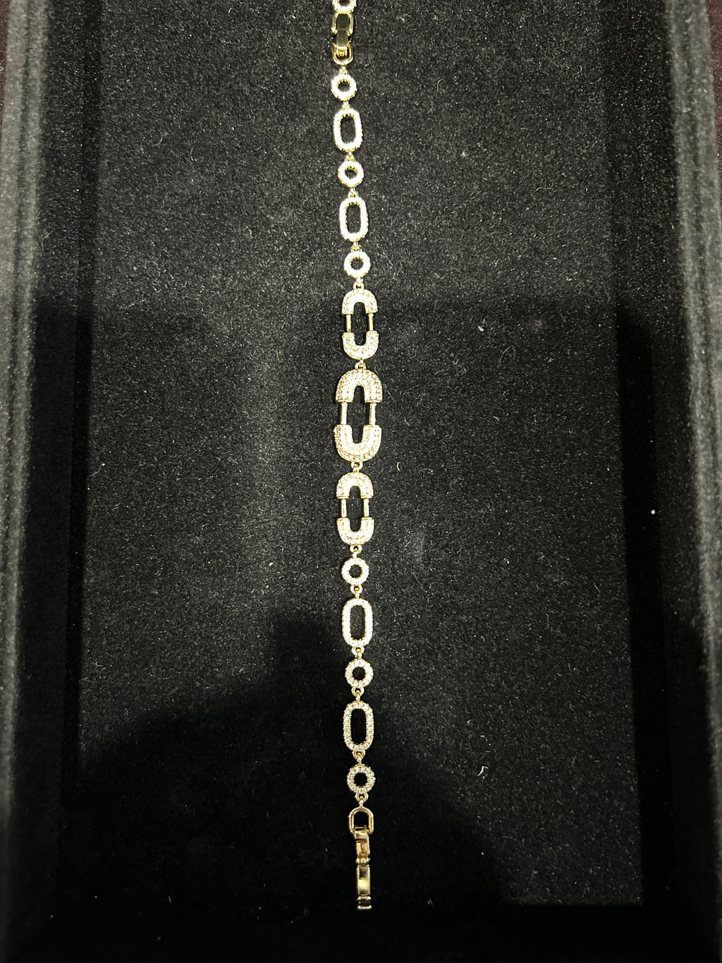 B54 - 14K Gold 7 inch VVS CZ Safety Pin