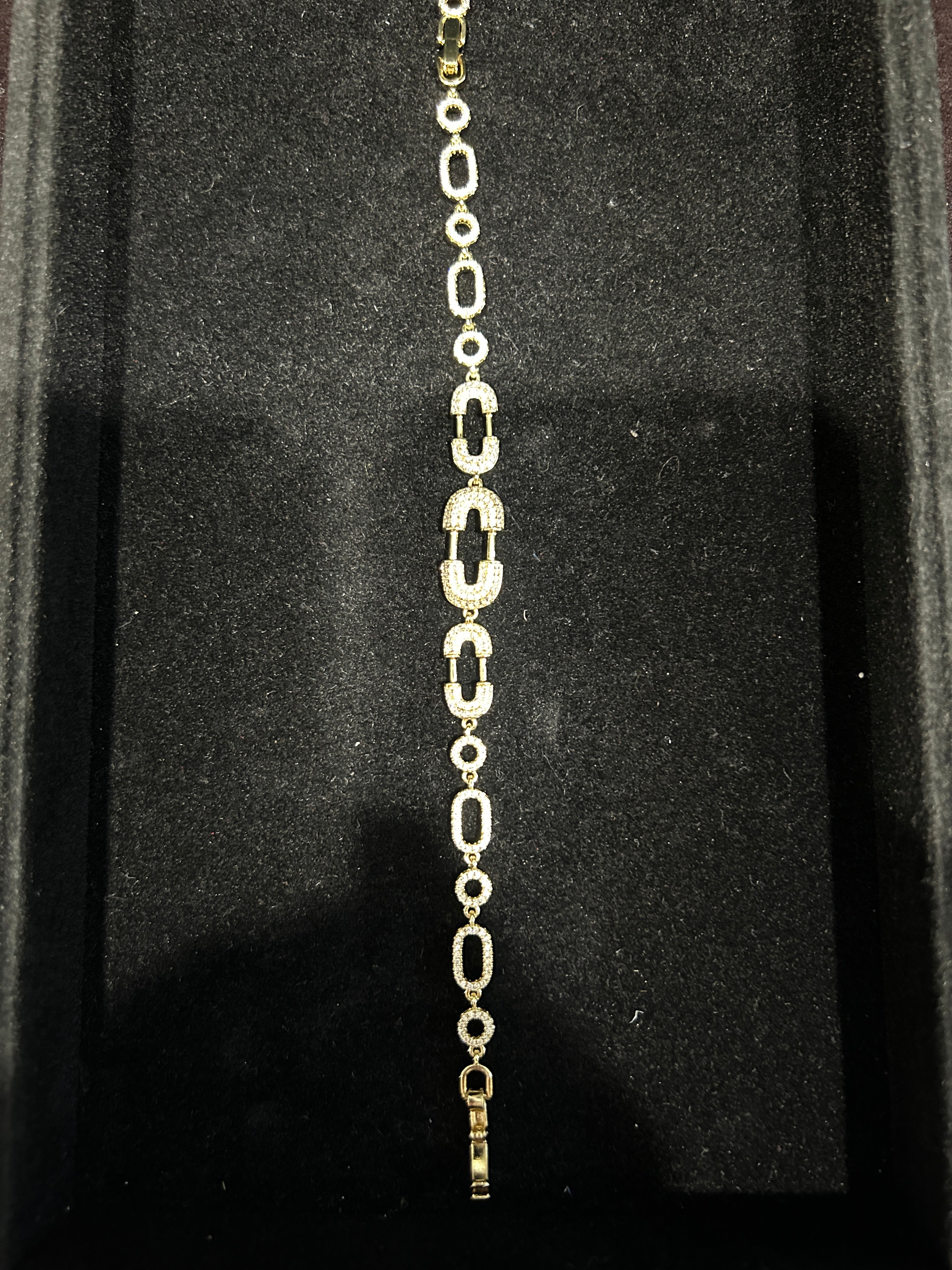 B54 - 14K Gold 7 inch VVS CZ Safety Pin