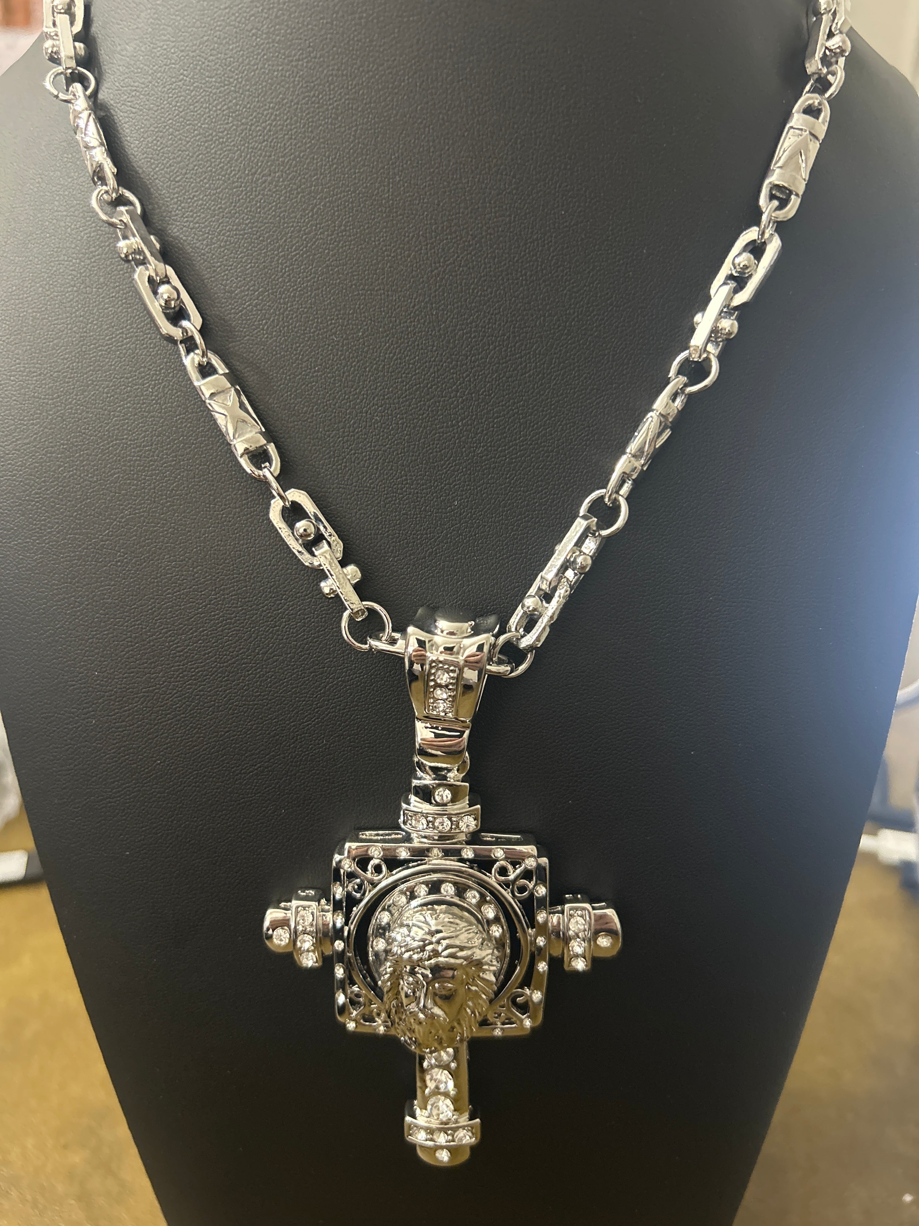 30 Inch Stainless Chain W/ VVS CZ Stainless Cross