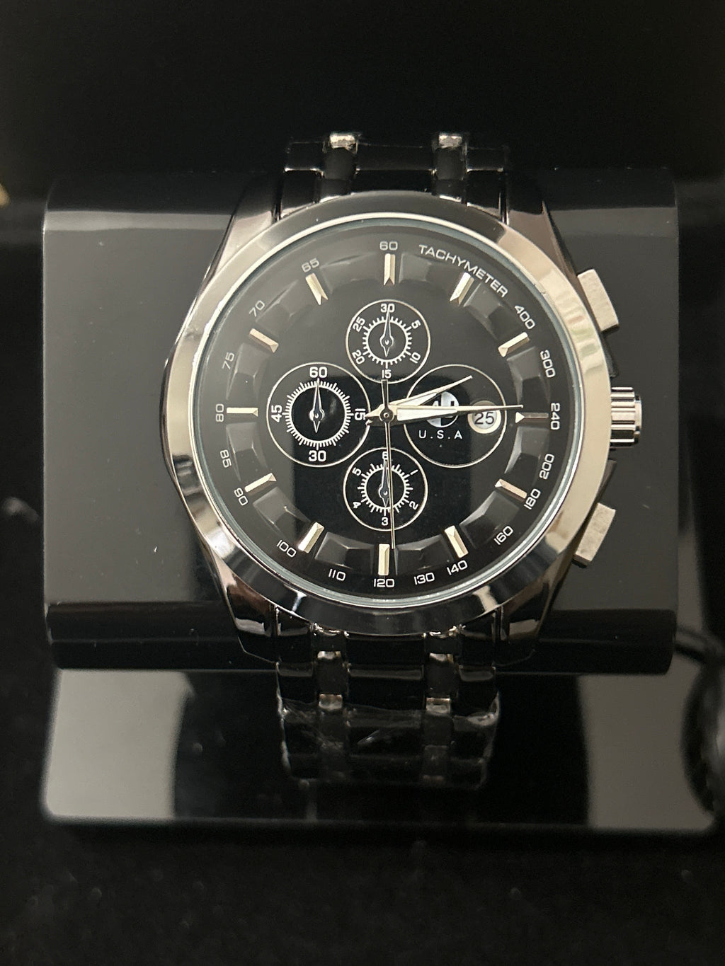 45mm Two Tone Black/Silver Black Face Silver Dial