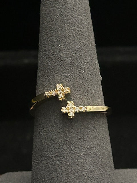 R9 - 14k Women's Cross Ring Adjustable