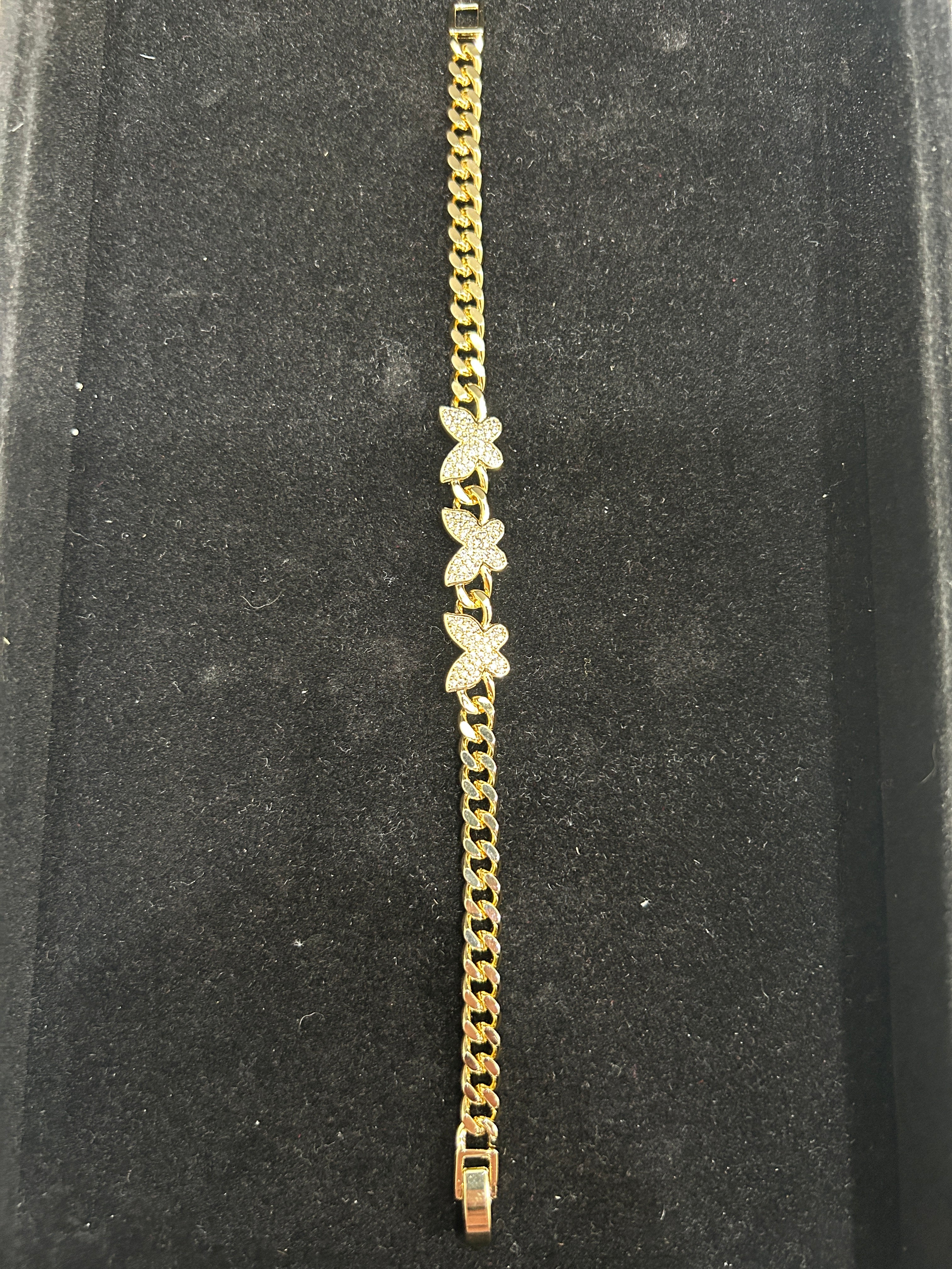 B36 - 14K Gold VVS CZ Butterfly 7 Inch