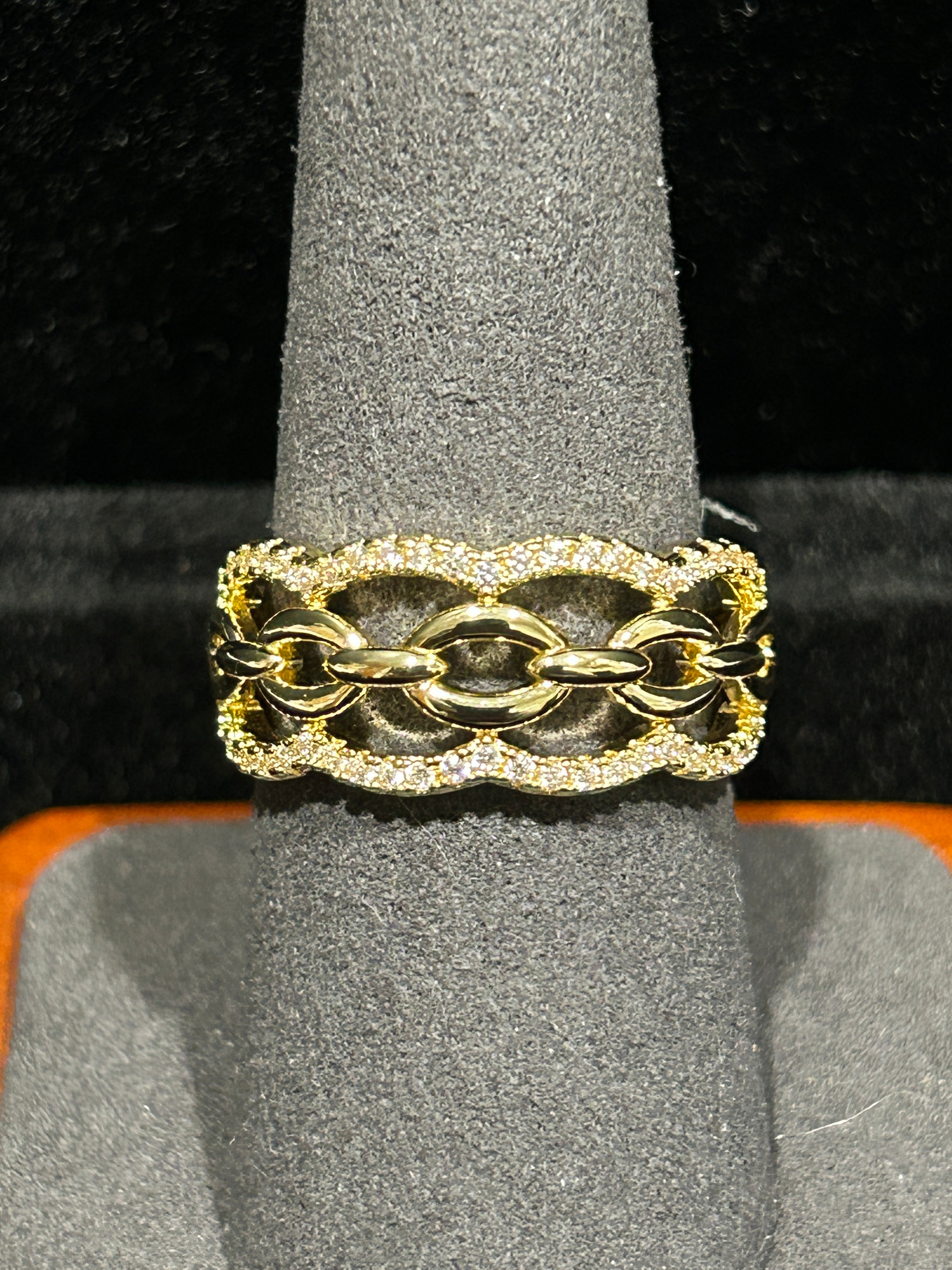 R30 - 14K Gold VVS CZ Size 9