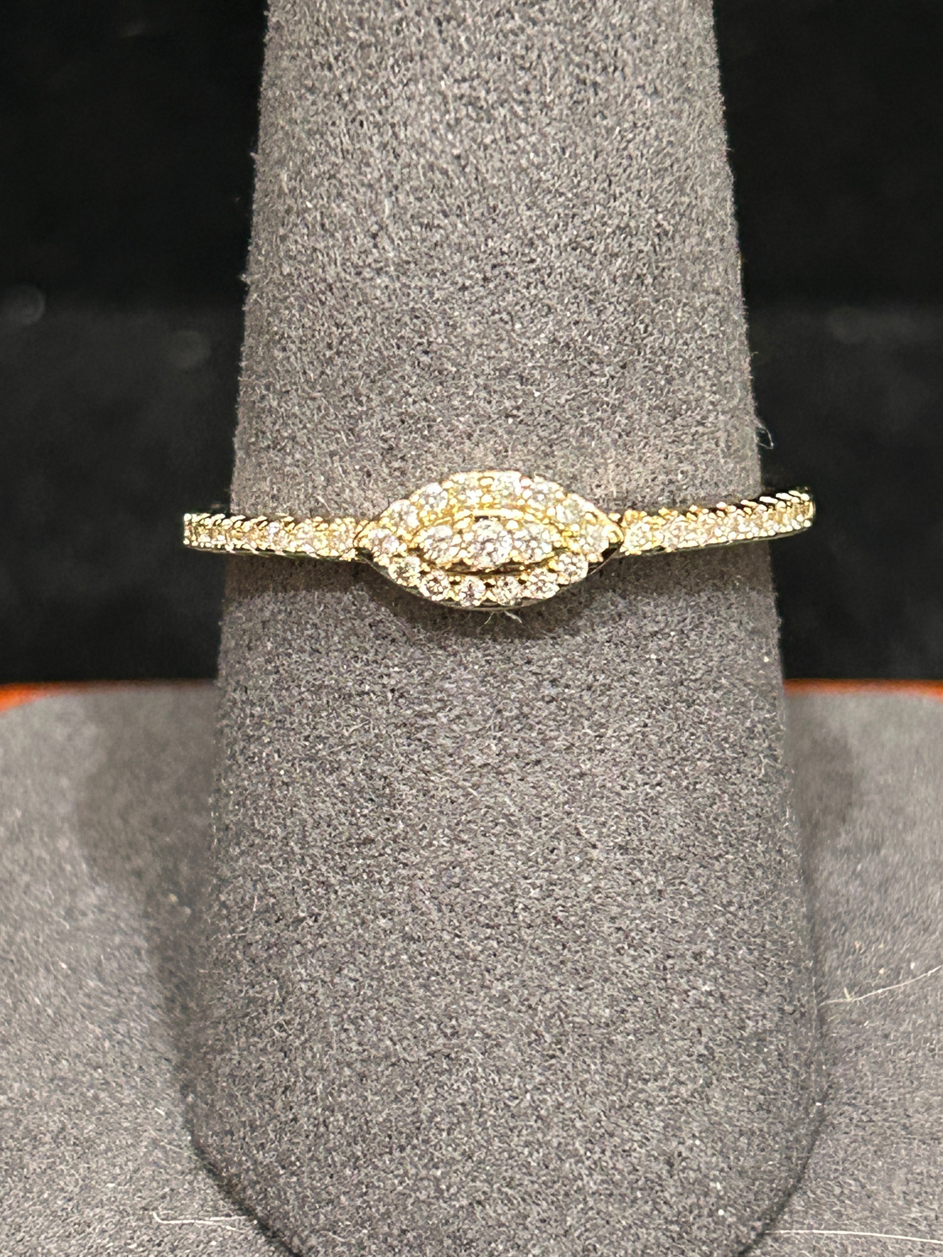 R21 - 14K Gold VVS CZ Evil Eye Size 9