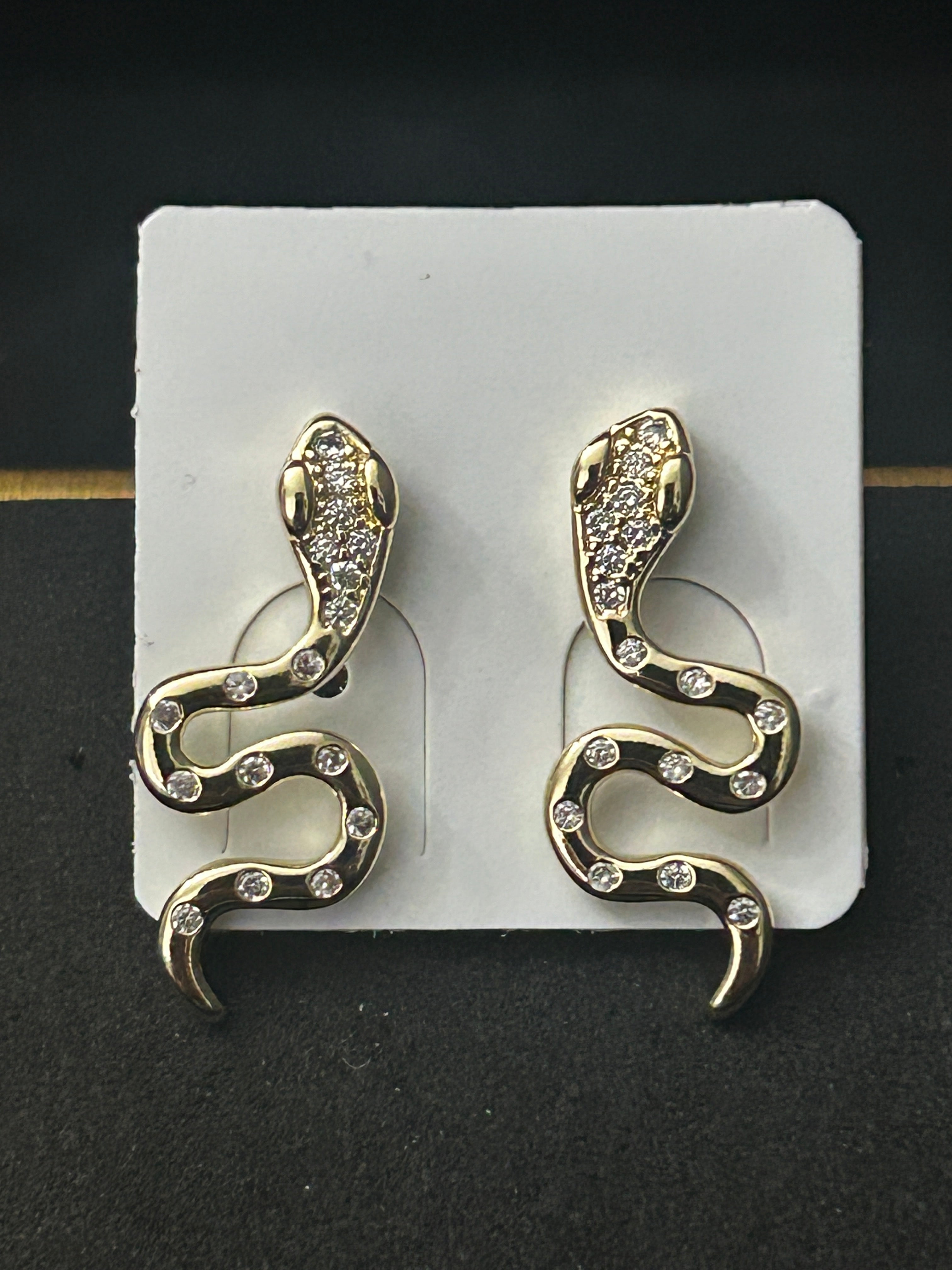 E78 - 14k Gold VVS CZ Snakes