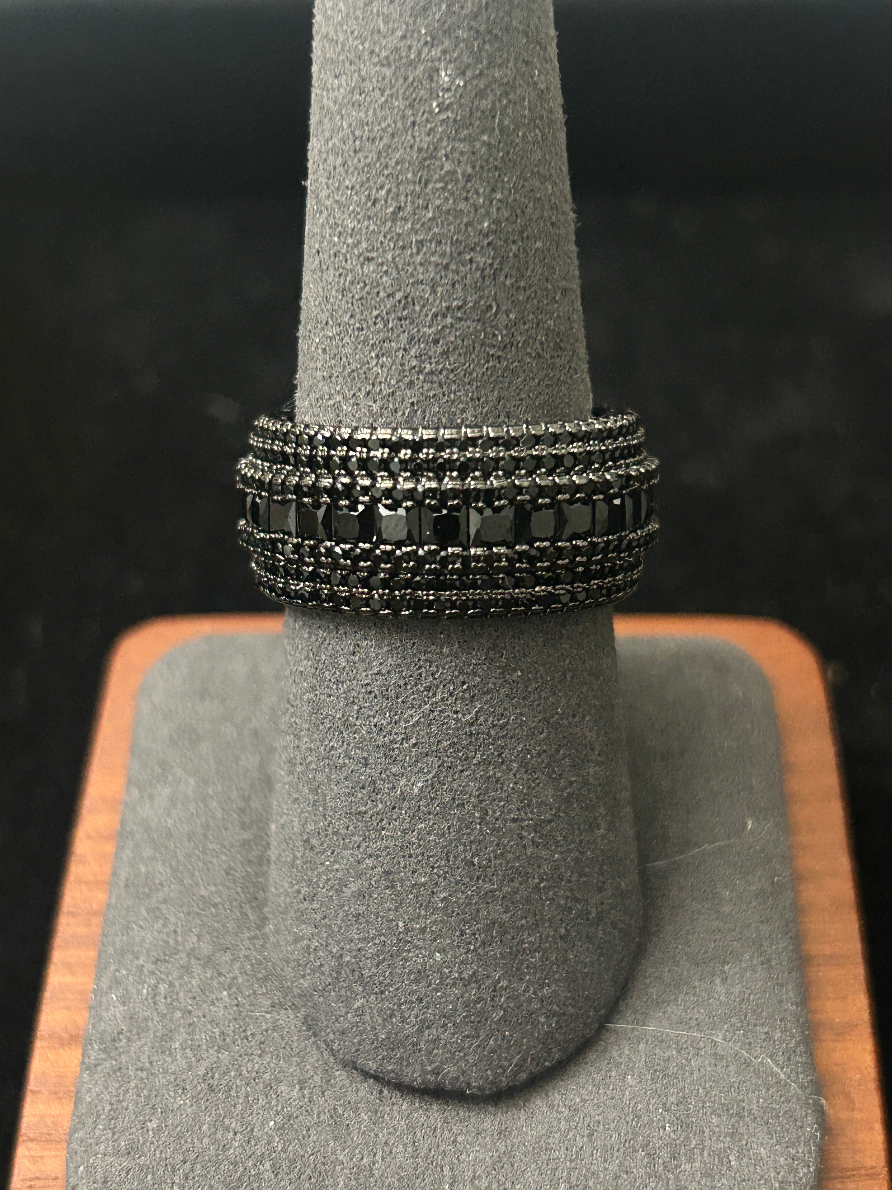 R54 - Black Rhodium Black VVS CZ Size 9