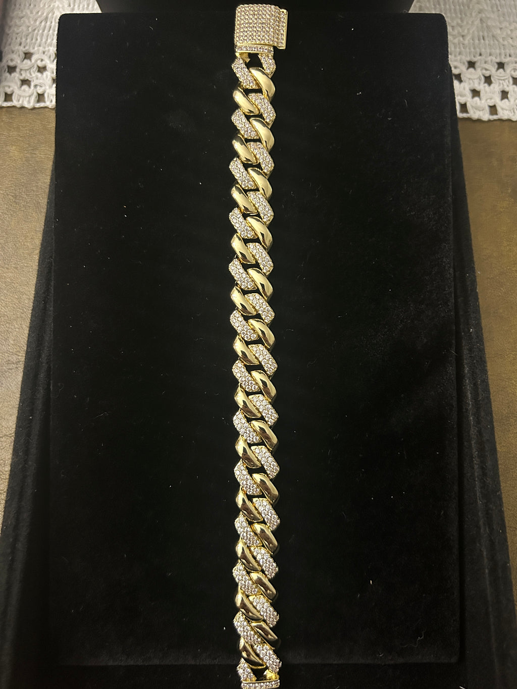 B81 - 14k Gold 8.5 Inch VVS CZ Cuban