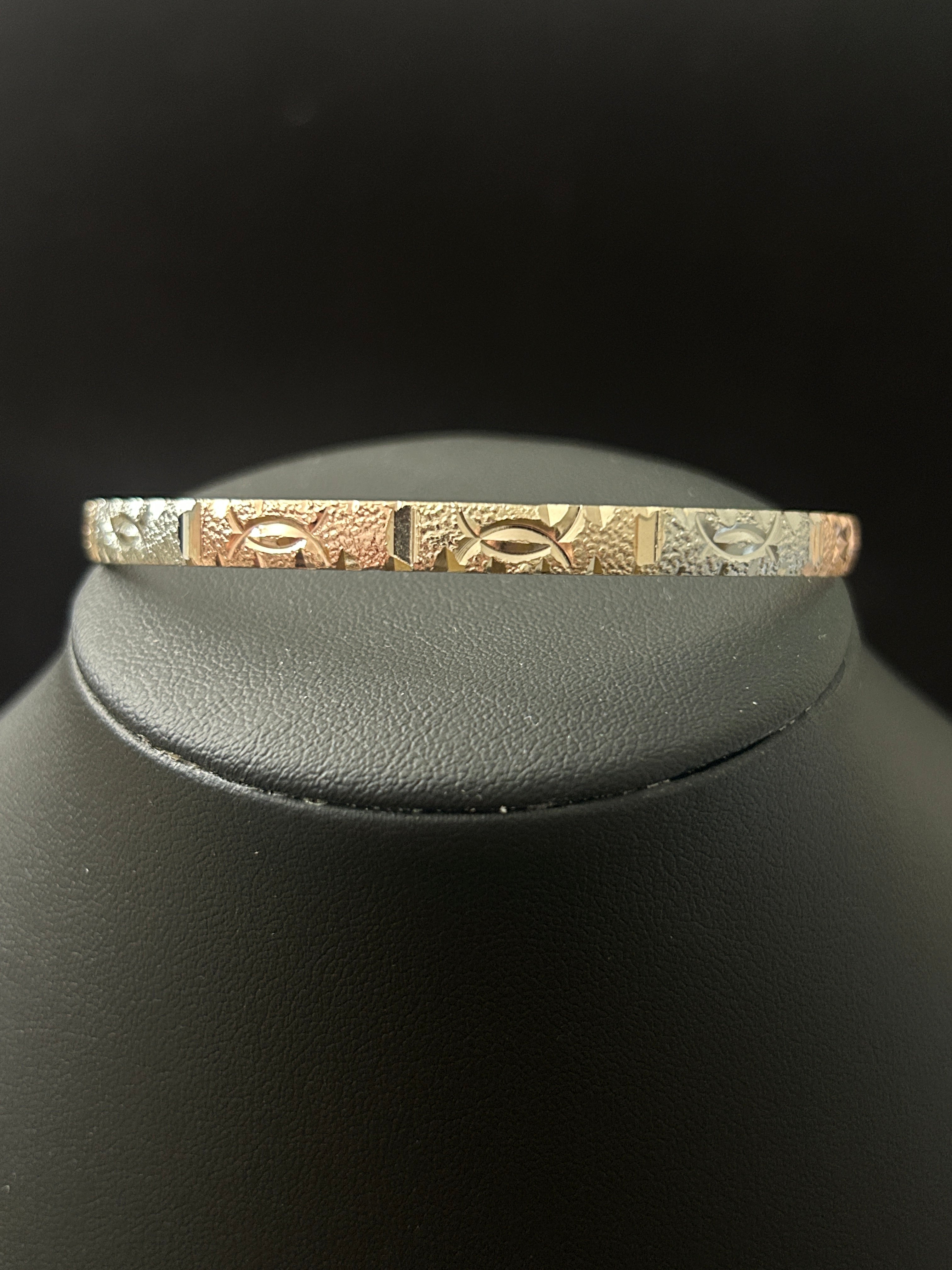 B84 - 14k Gold 3inch Multi Color Bangle