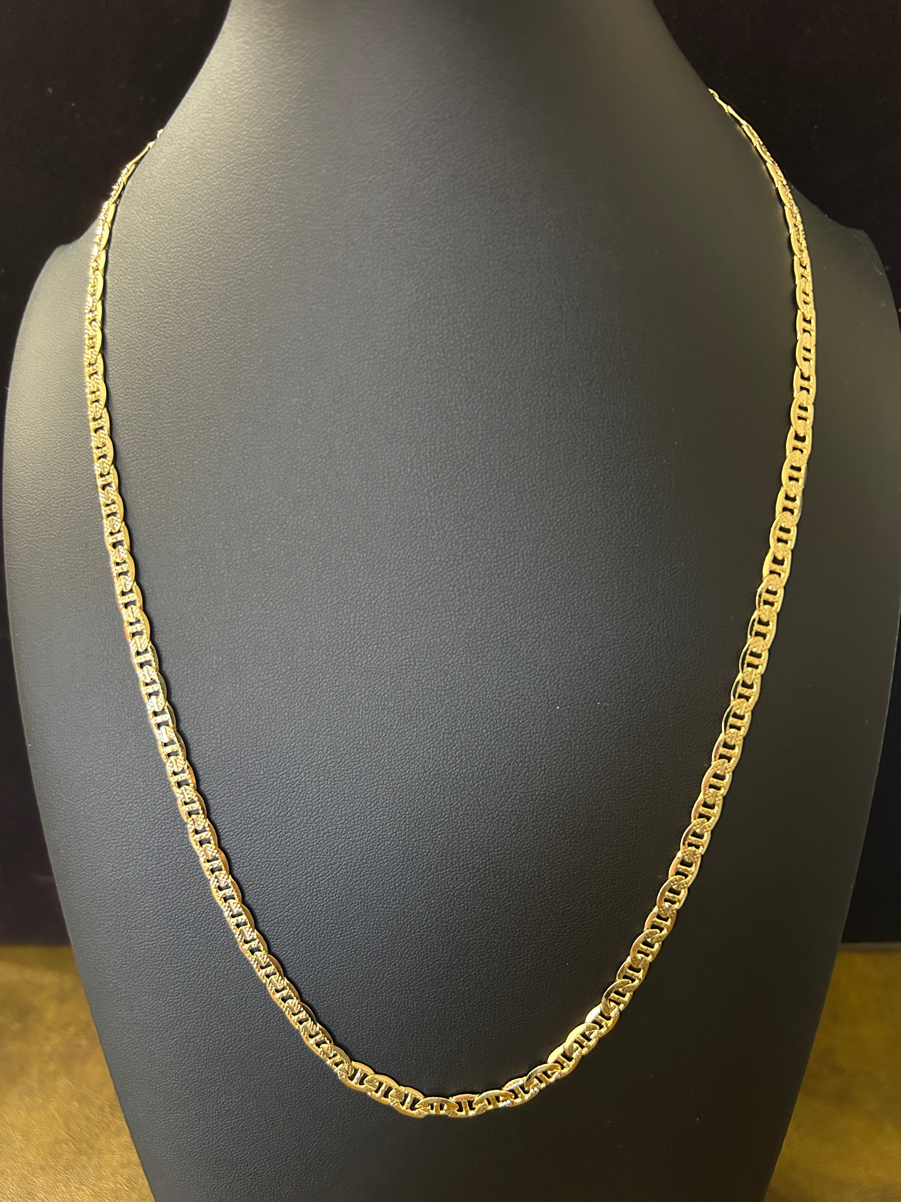 C80 - 14k Gold Diamond Cut Gucci Mariner 24 Inch