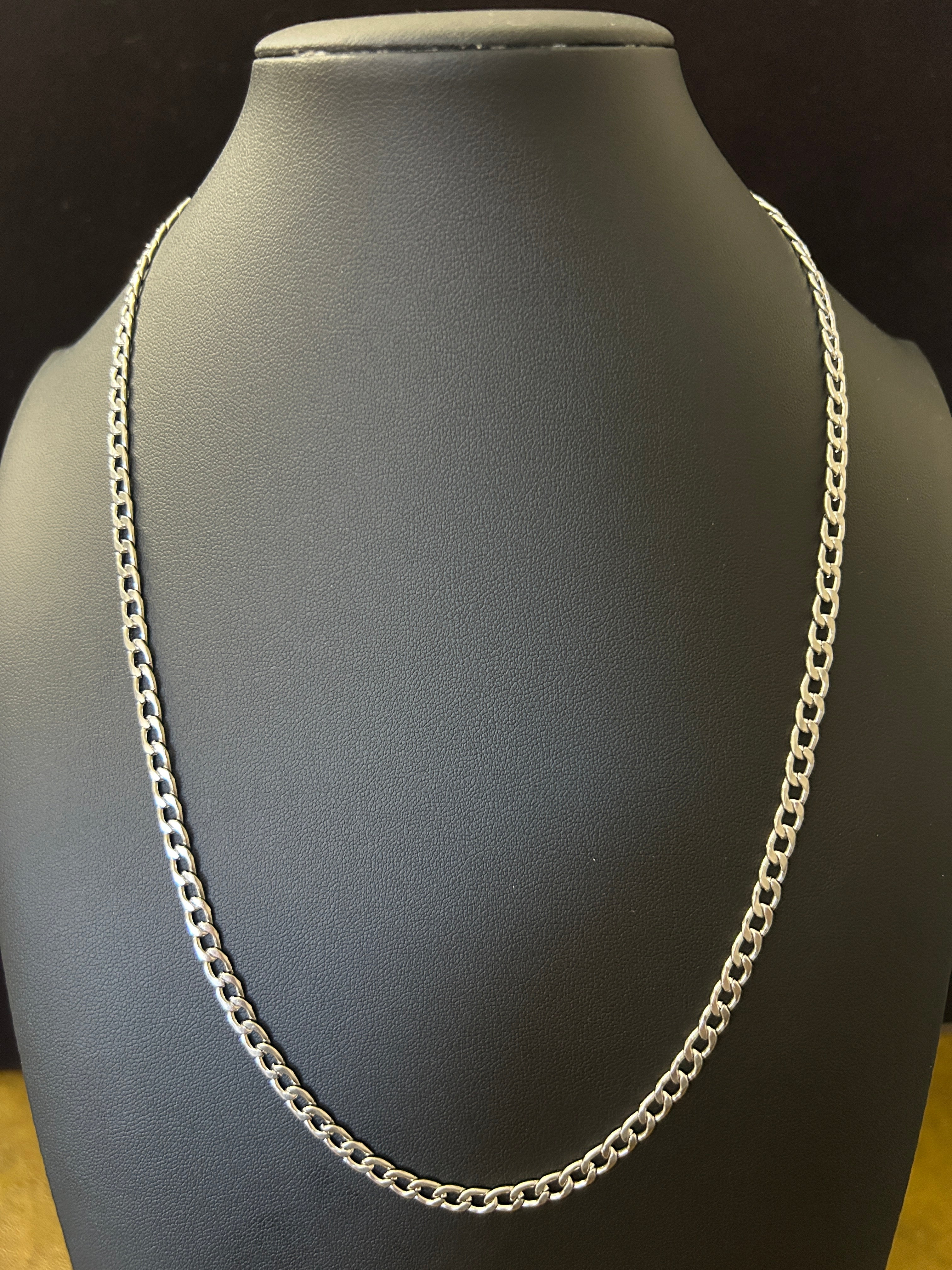 C81 - 14k White Gold Over Stainless Steel 22 Inch