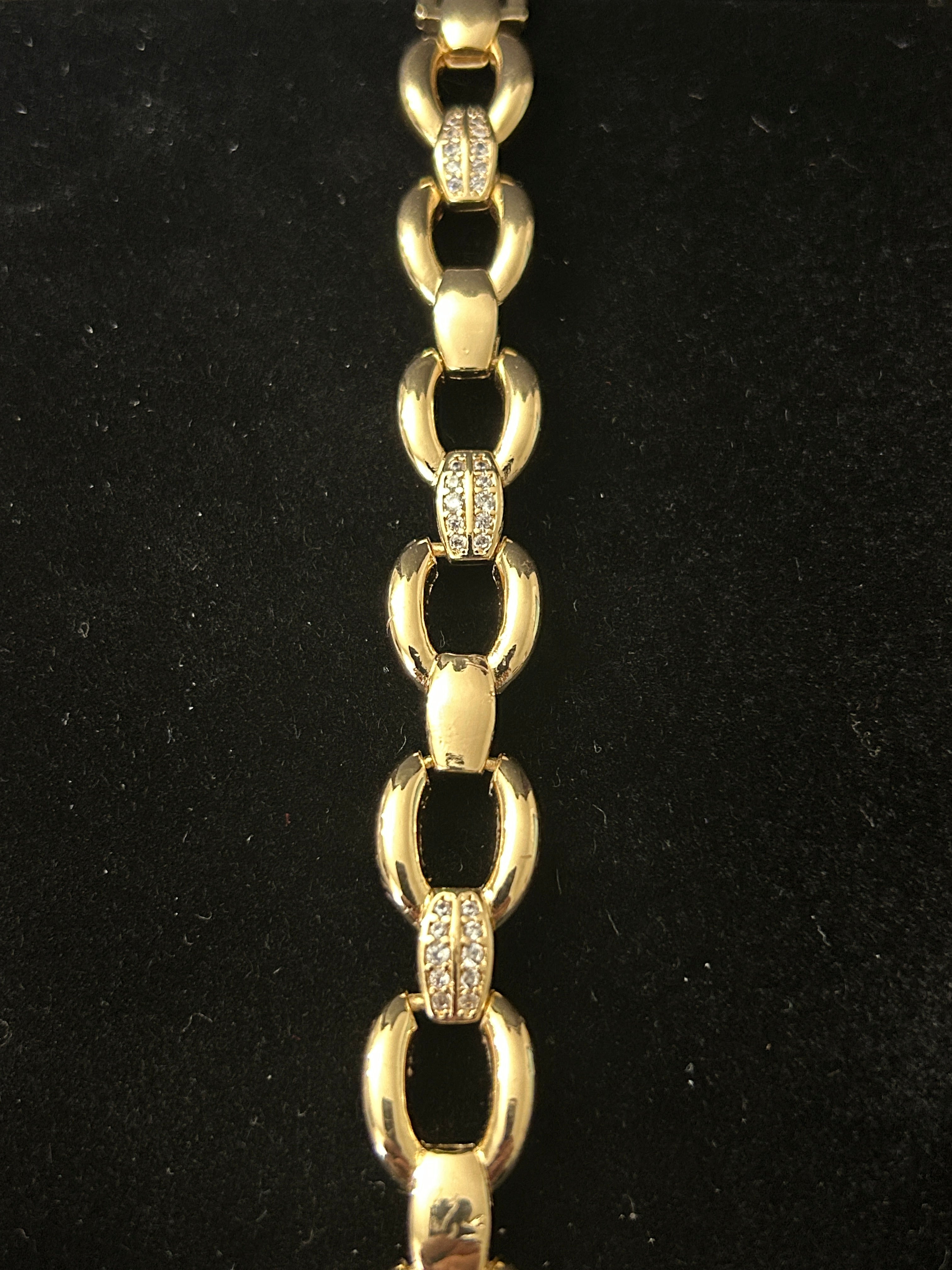 B85 - 14k Gold 8 Inch VVS CZ Chain Link