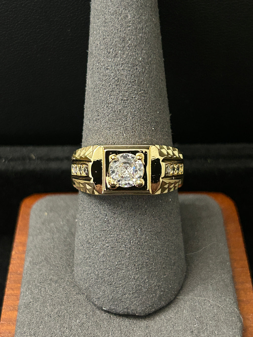 R71 - 14k Gold VVS CZ Size 9 Men’s