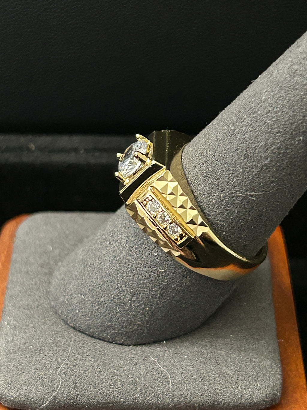 R71 - 14k Gold VVS CZ Size 9 Men’s