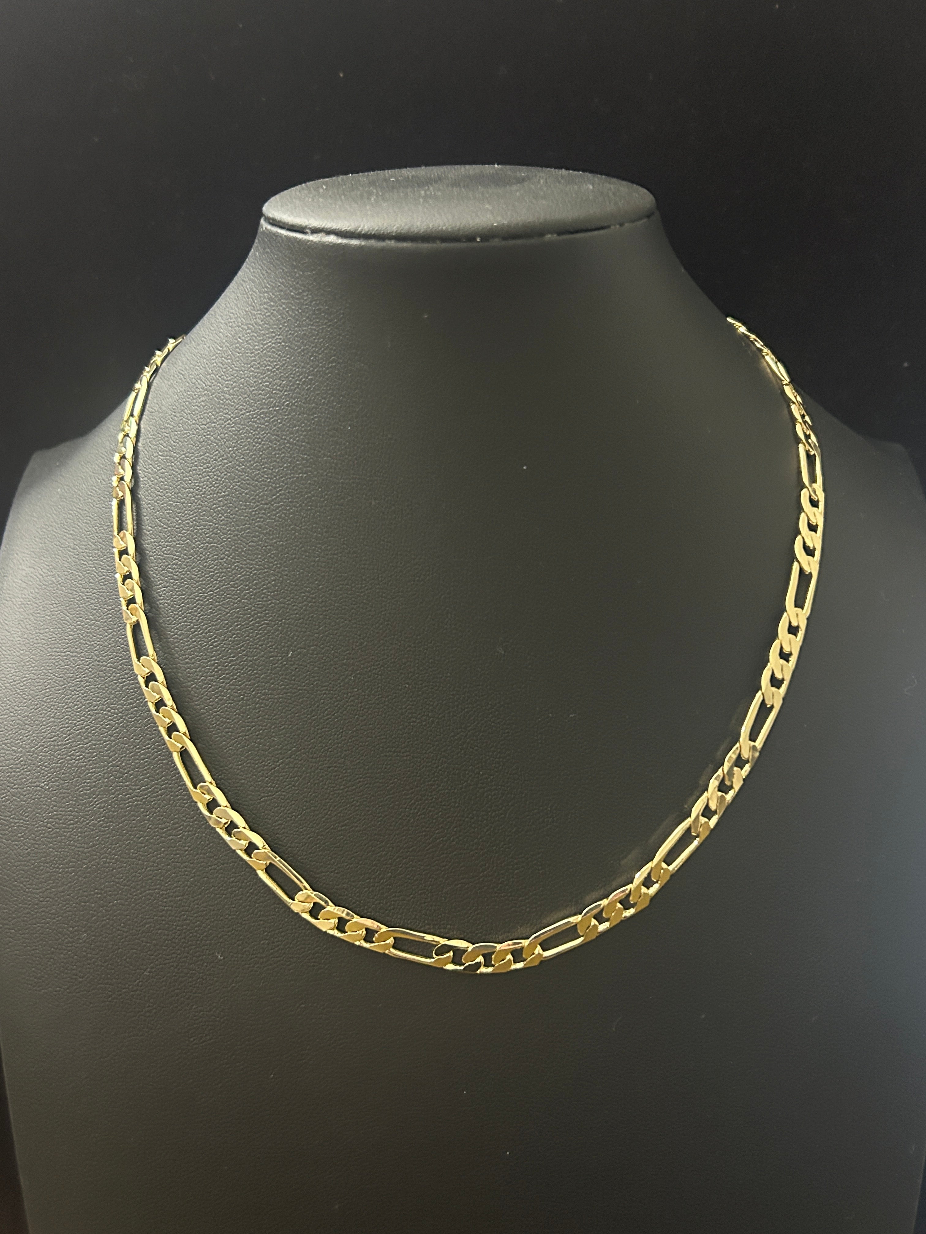 C90 - 14k Gold 18in Figaro 6mm