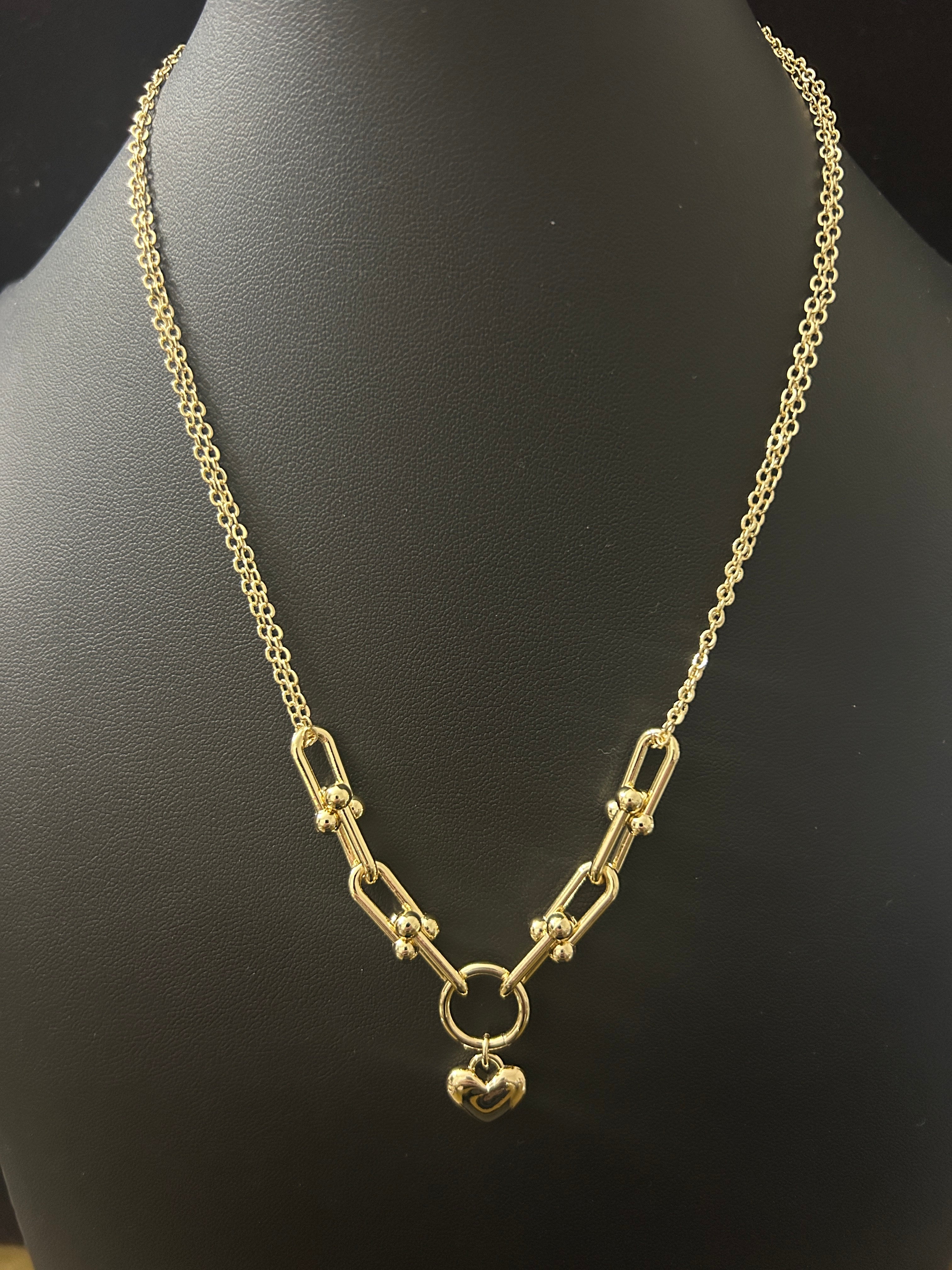 C92 - 14k Gold 18-20 Inch Tiffany Inspired W/ Heart