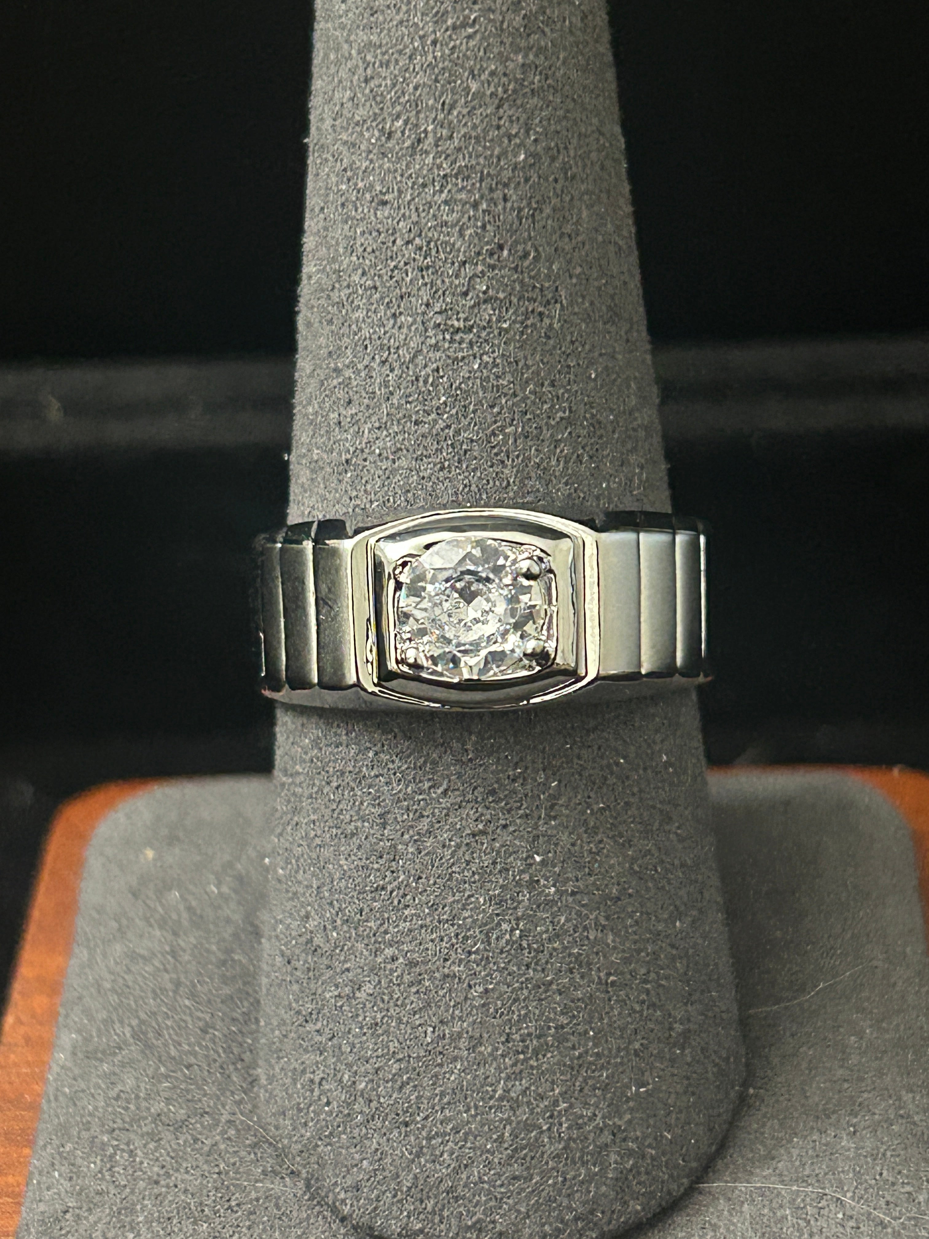 R73 - 14k White Gold VVS CZ Size 9