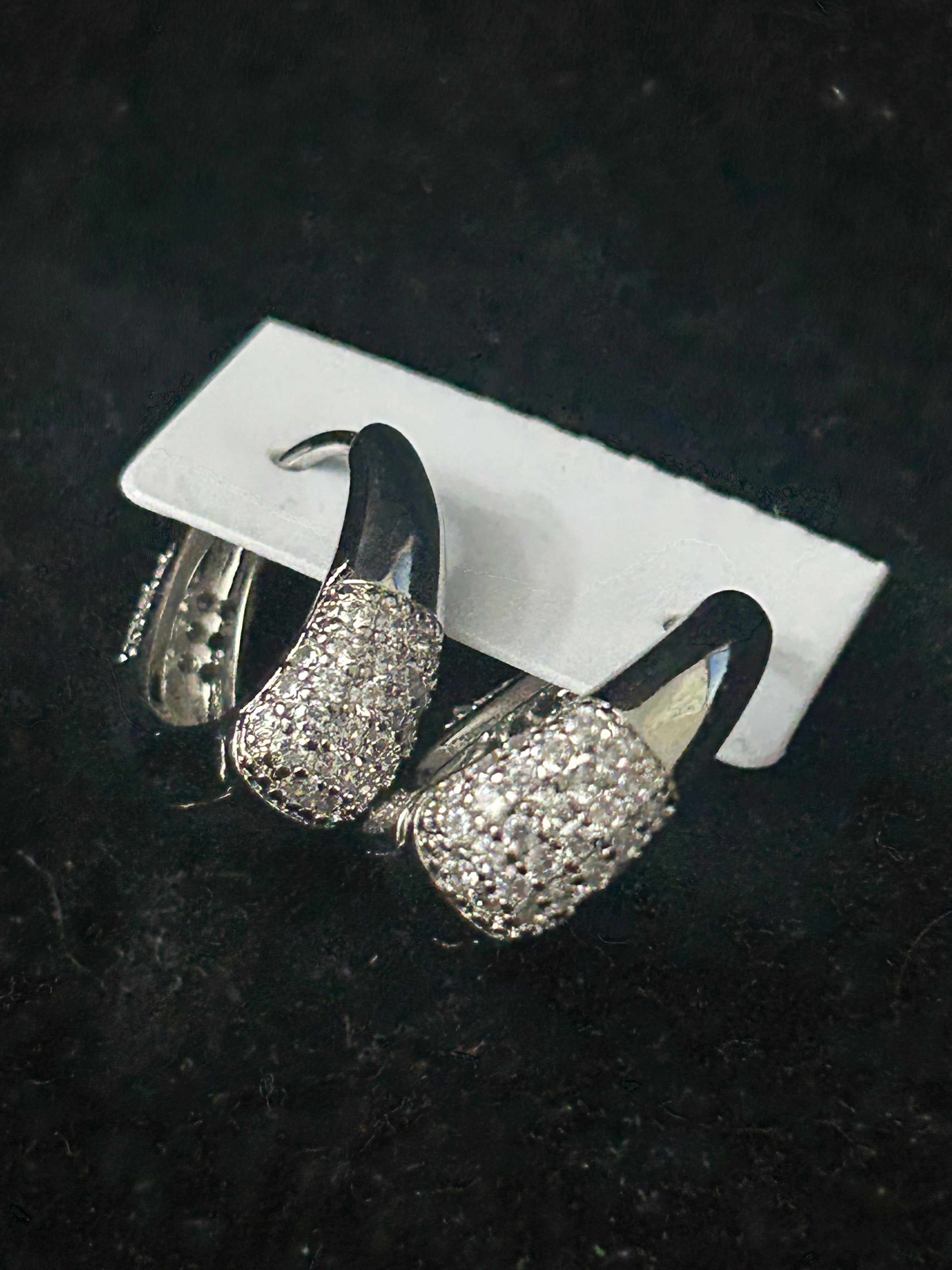 E98 - 14k White Gold VVS CZ Hoops