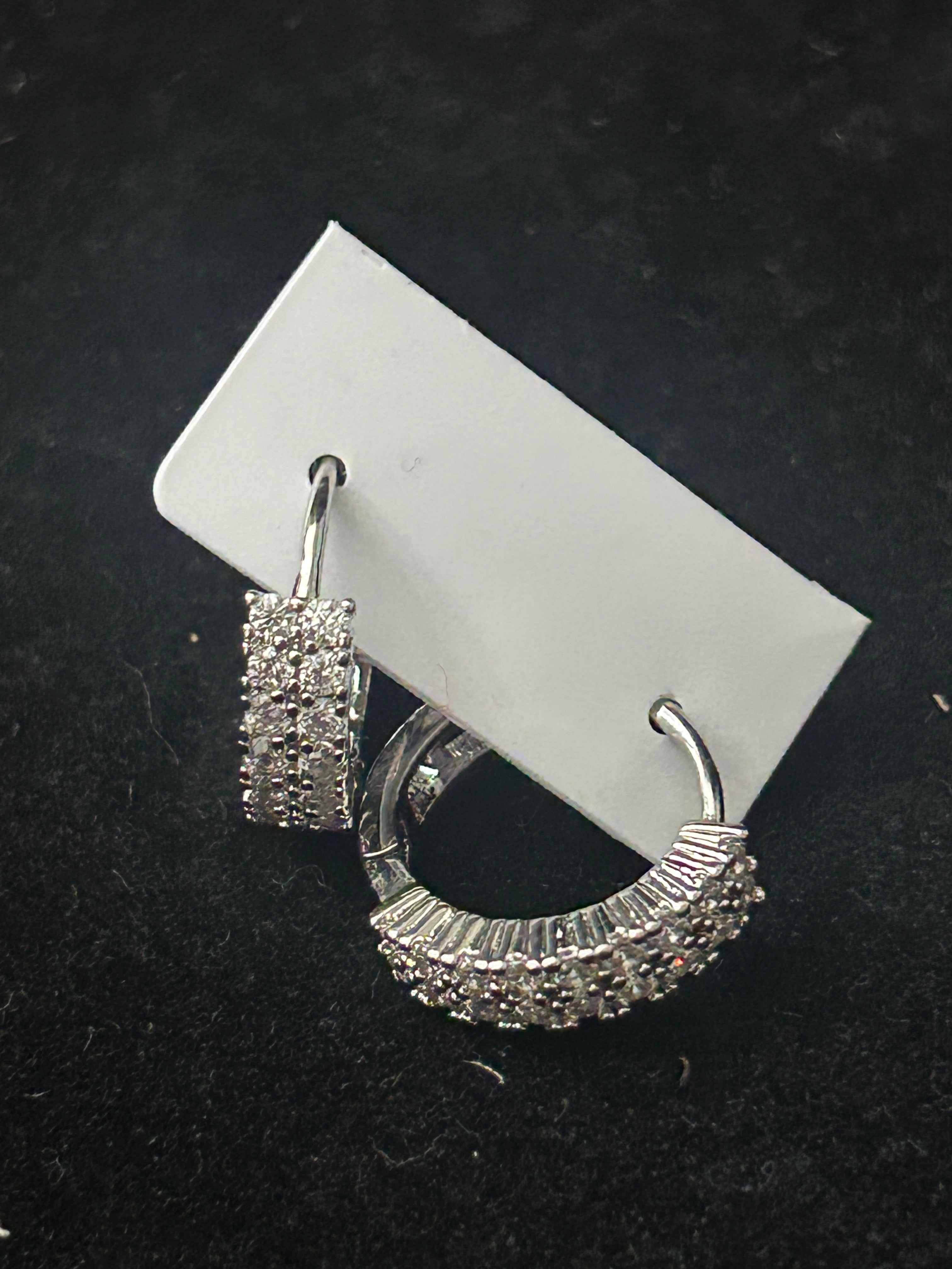 E101 - 14k White Gold VVS CZ Hoops