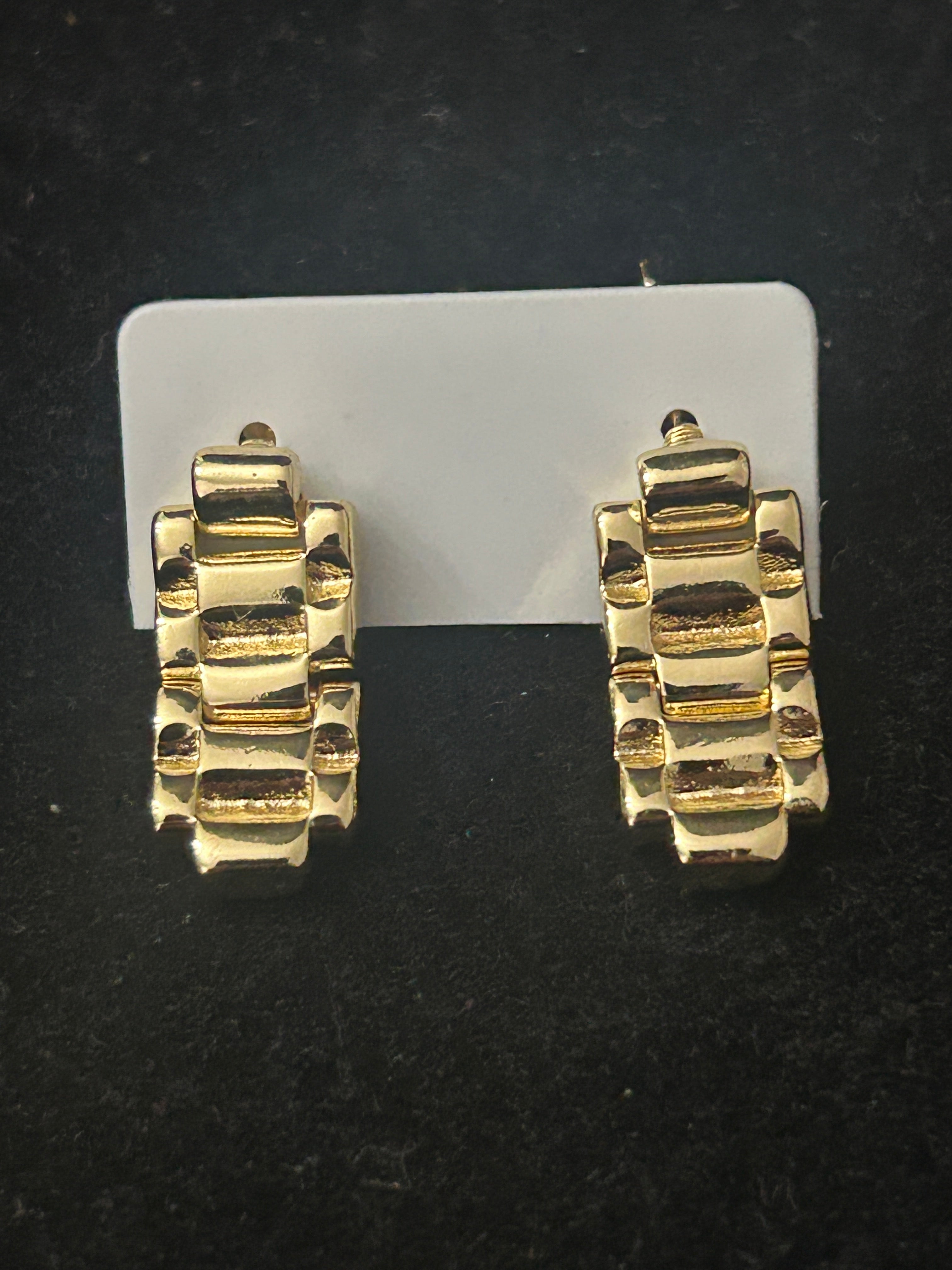 E111 - 14k Gold Dangle Watch Link Studs