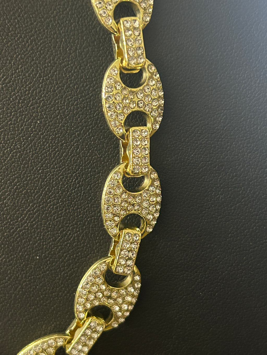 C98 - 14k Gold VVS CZ 18 Inch Gucci Link 12mm