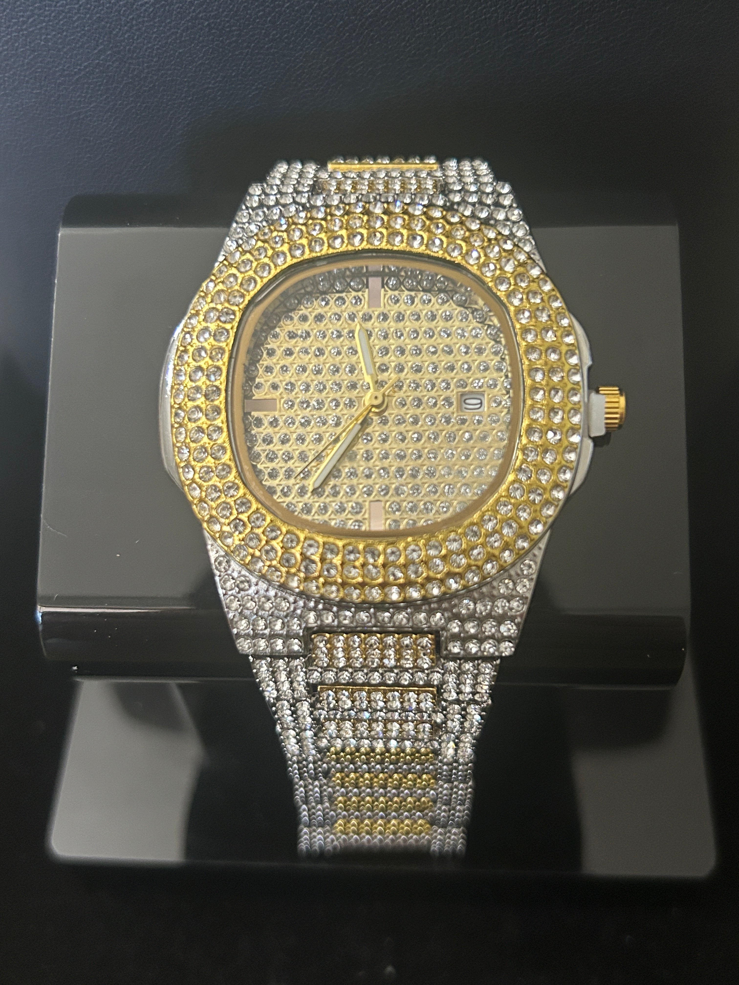 41mm Gold VVS CZ Two Tone Watch