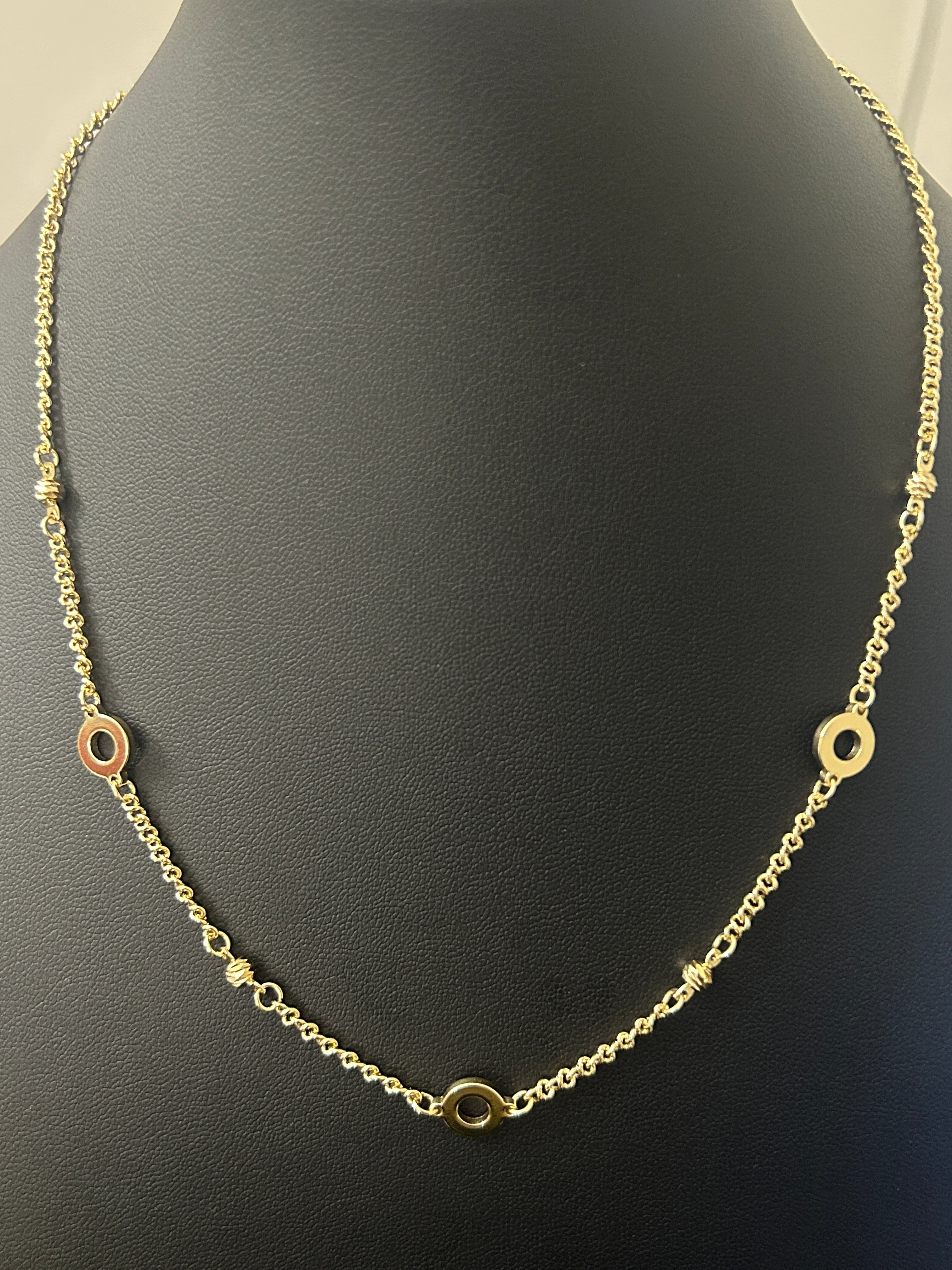 14k Gold 16-18 Inch Chain with Circles