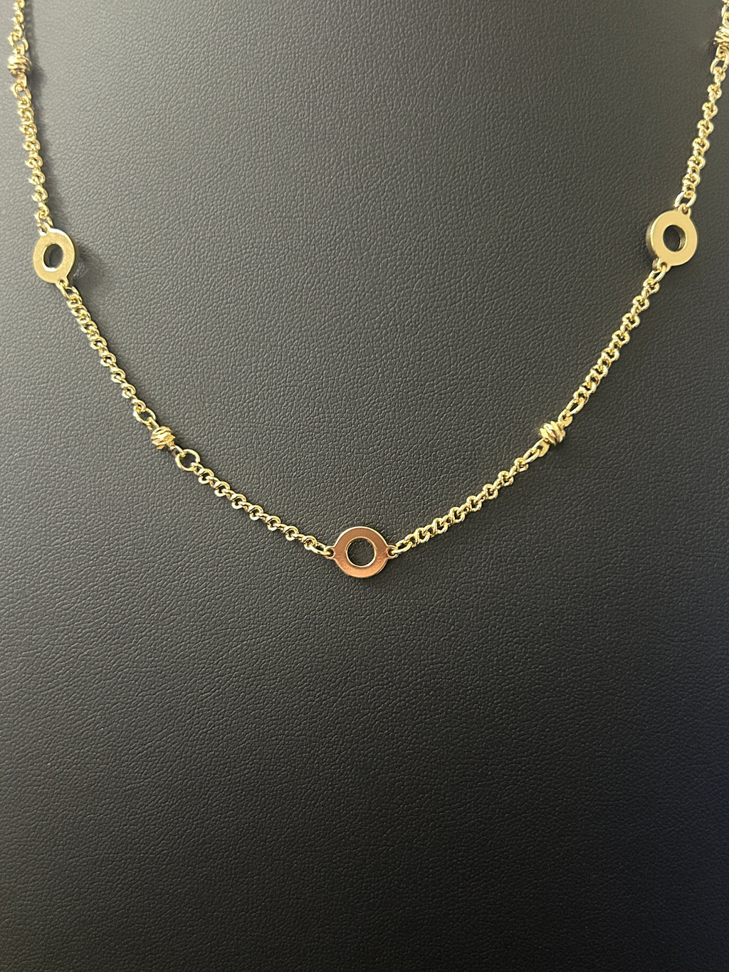 14k Gold 16-18 Inch Chain with Circles