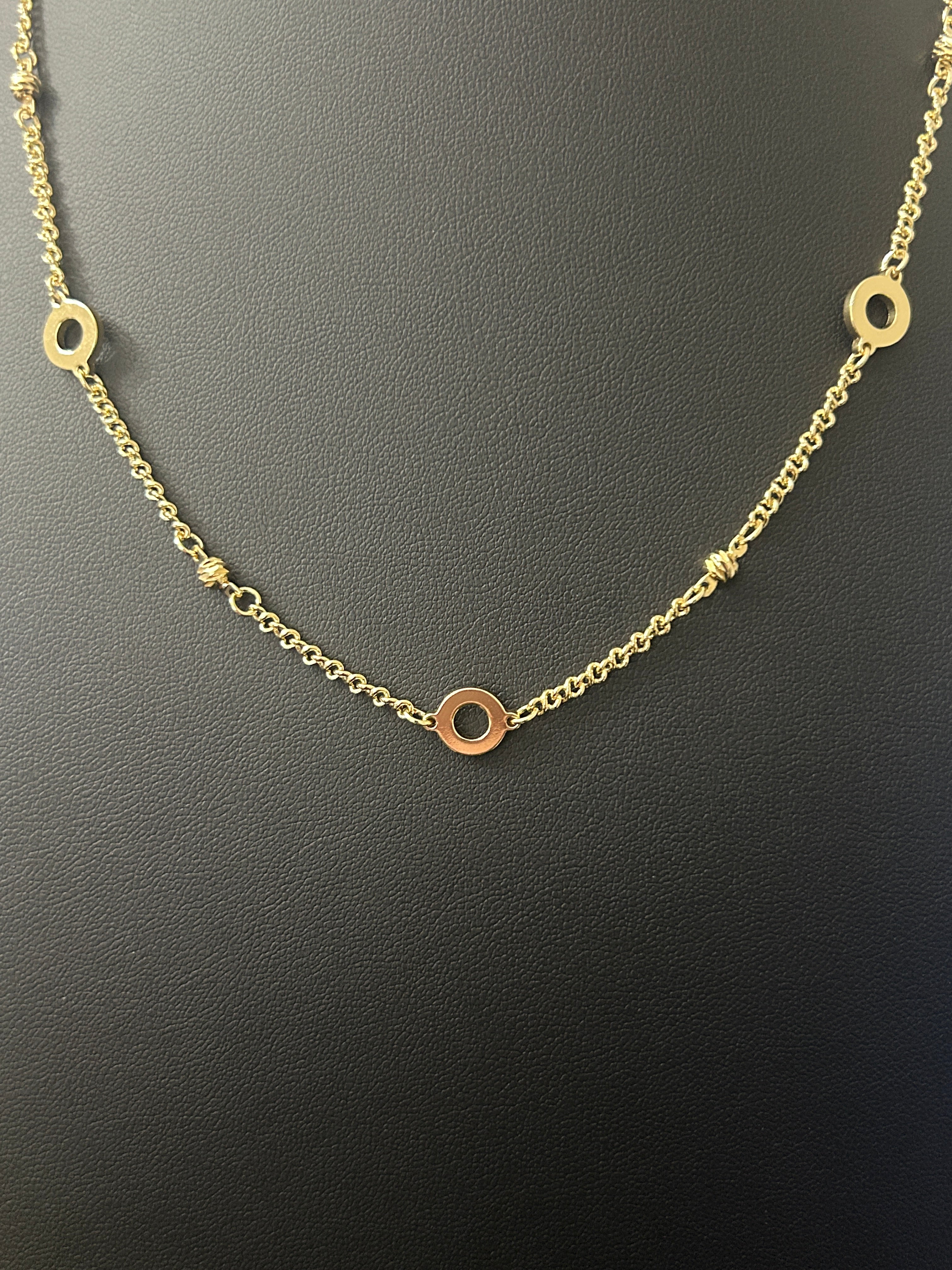 14k Gold 16-18 Inch Chain with Circles