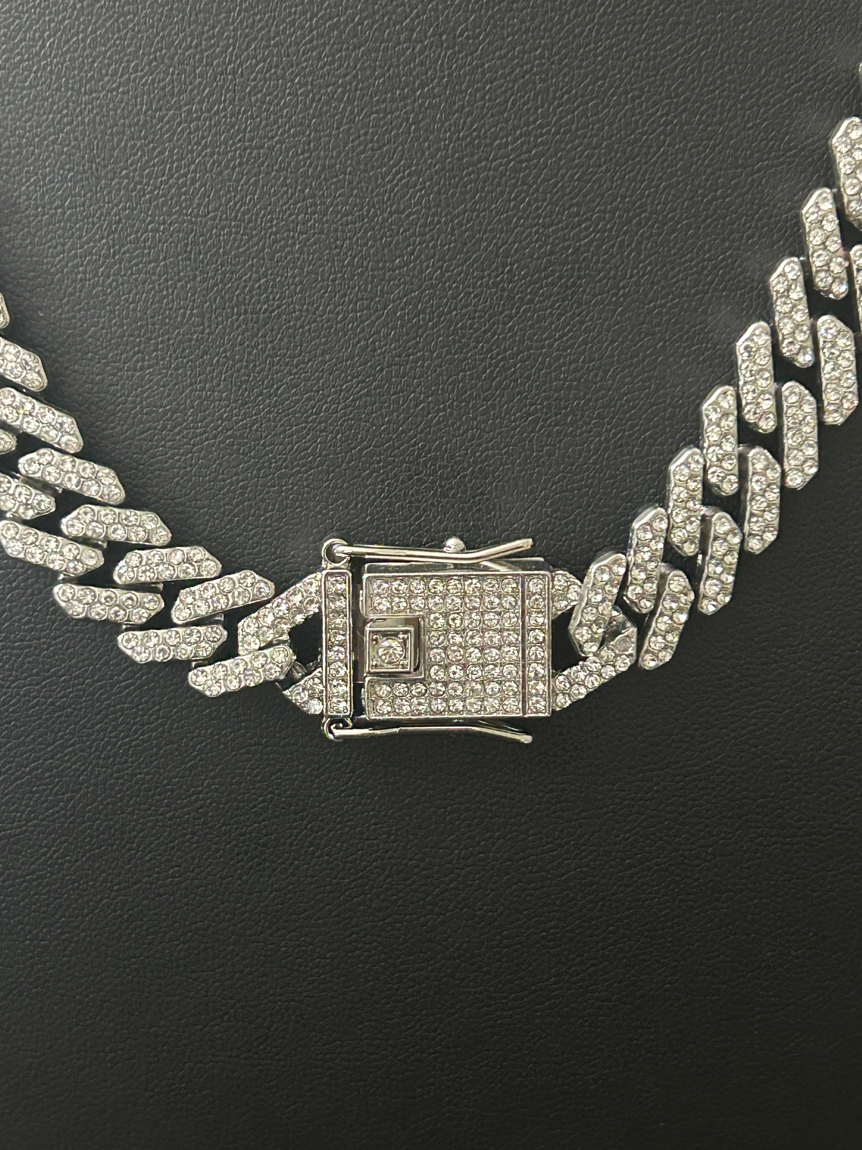 White Gold Stainless 20 Inch Cuban VVS CZ Iced Out 11.5MM