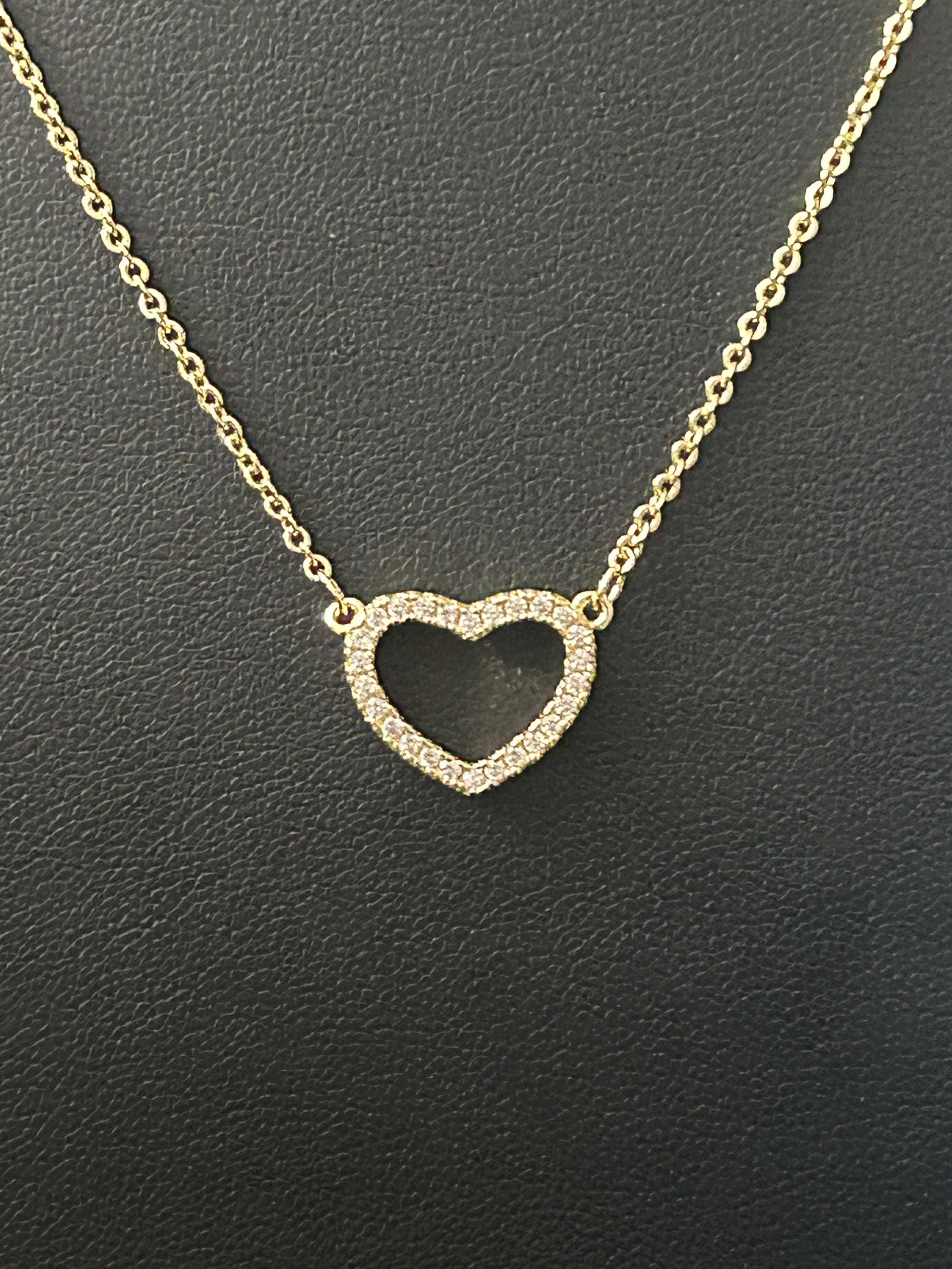 14k Gold 16-18 Inch Chain W/ VVS CZ Heart