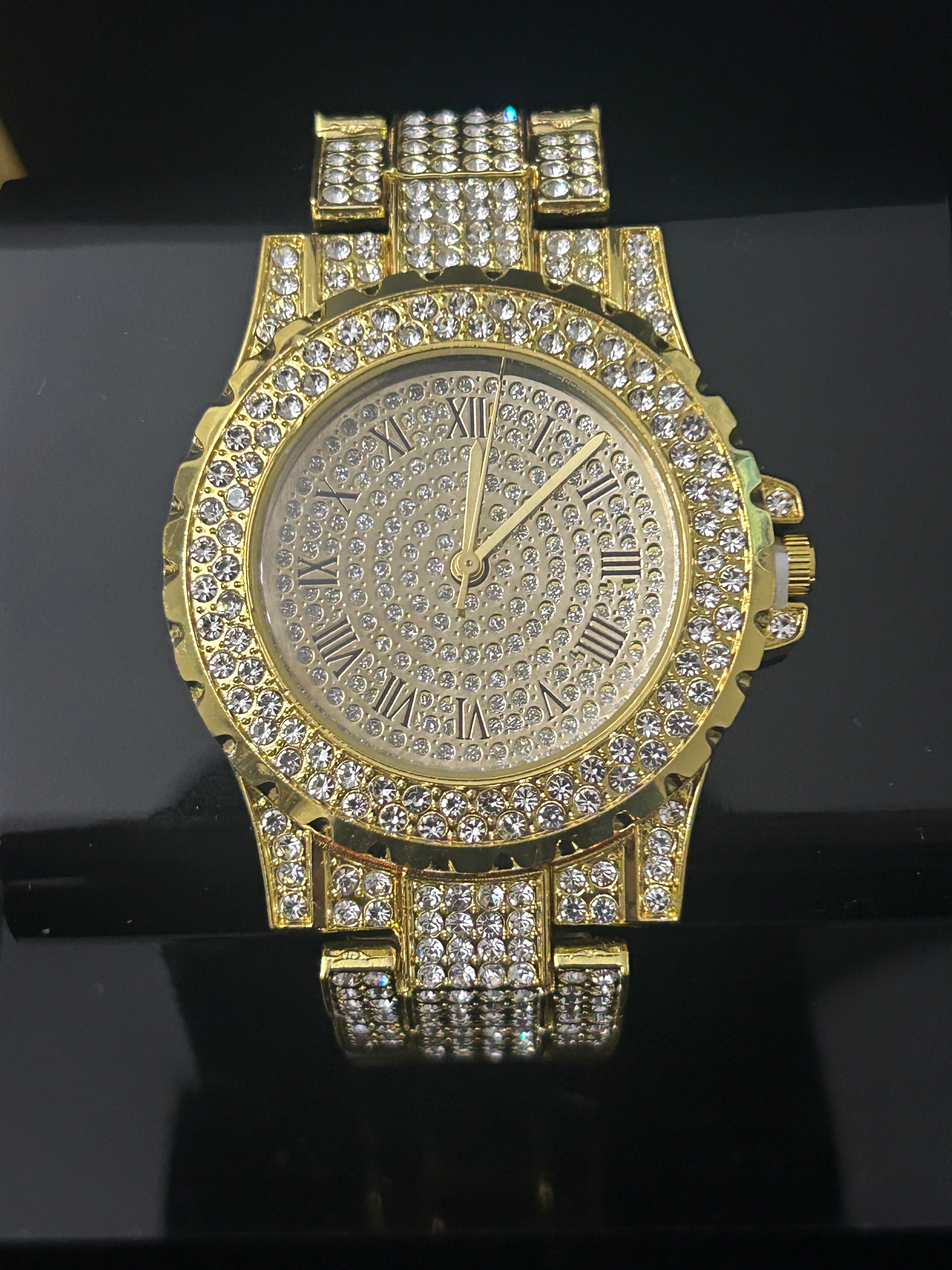 39mm VVS CZ Iced Out Gold Watch