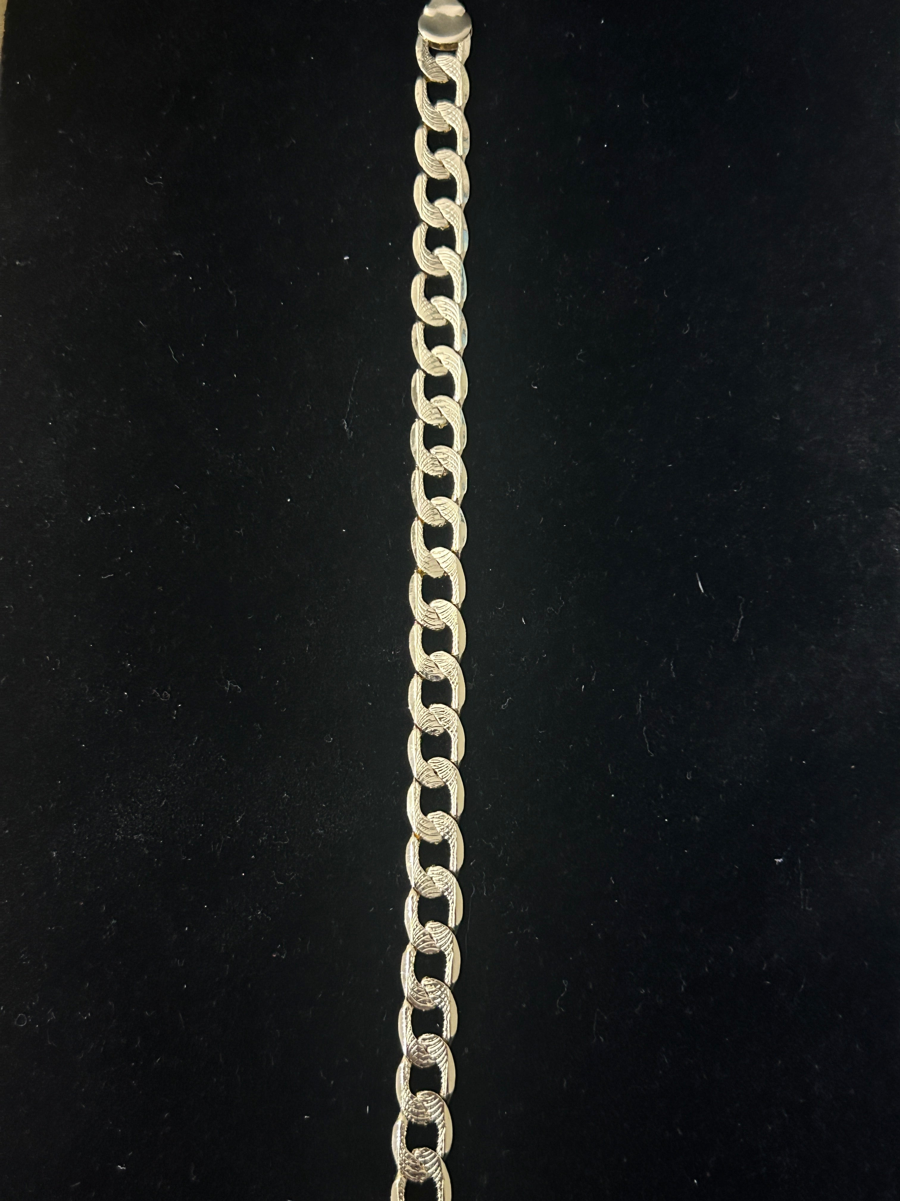 14k Gold 8.5in Diamond Cut Cuban 7mm